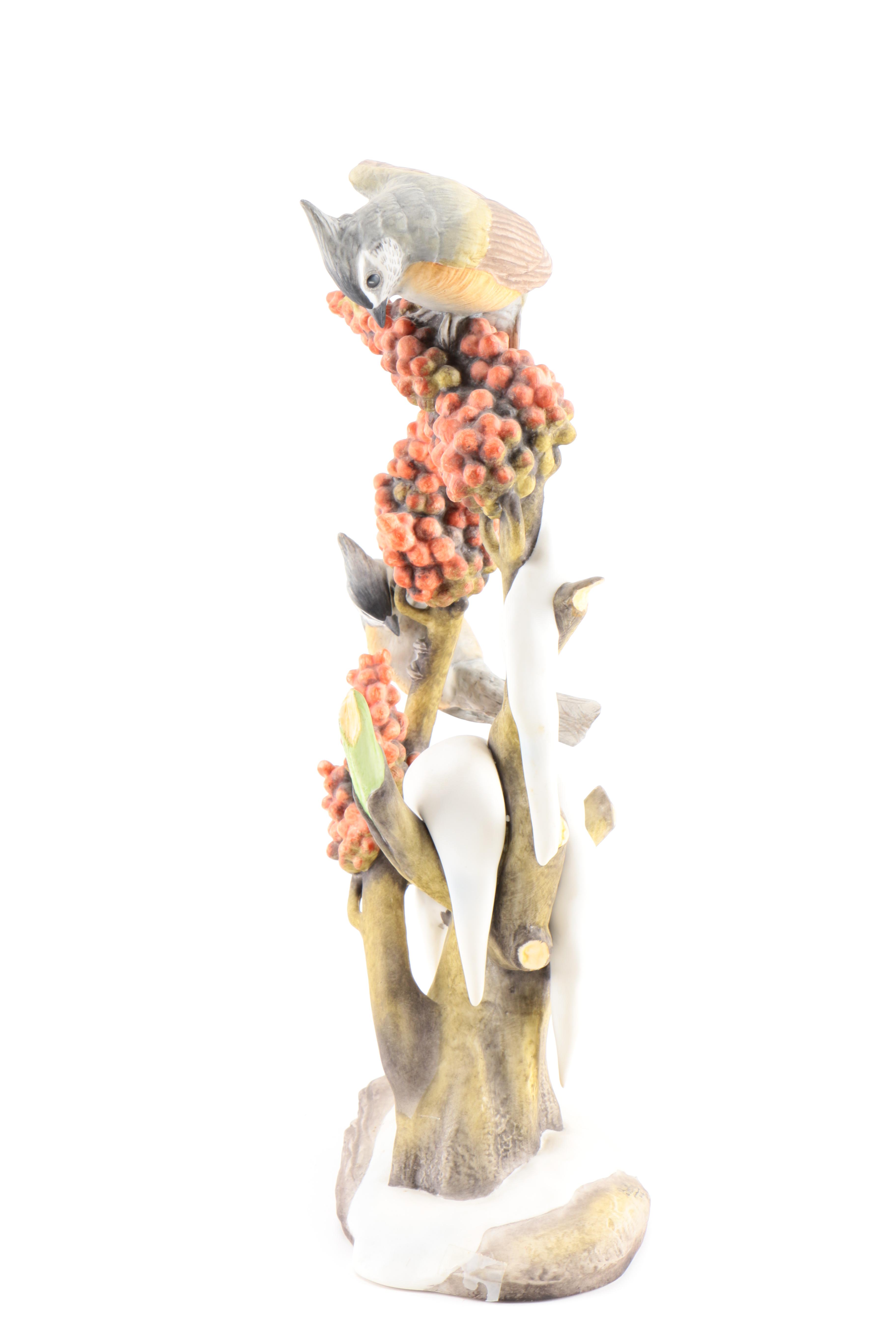 Boehm Porcelain "Tufted Titmice" Figurine