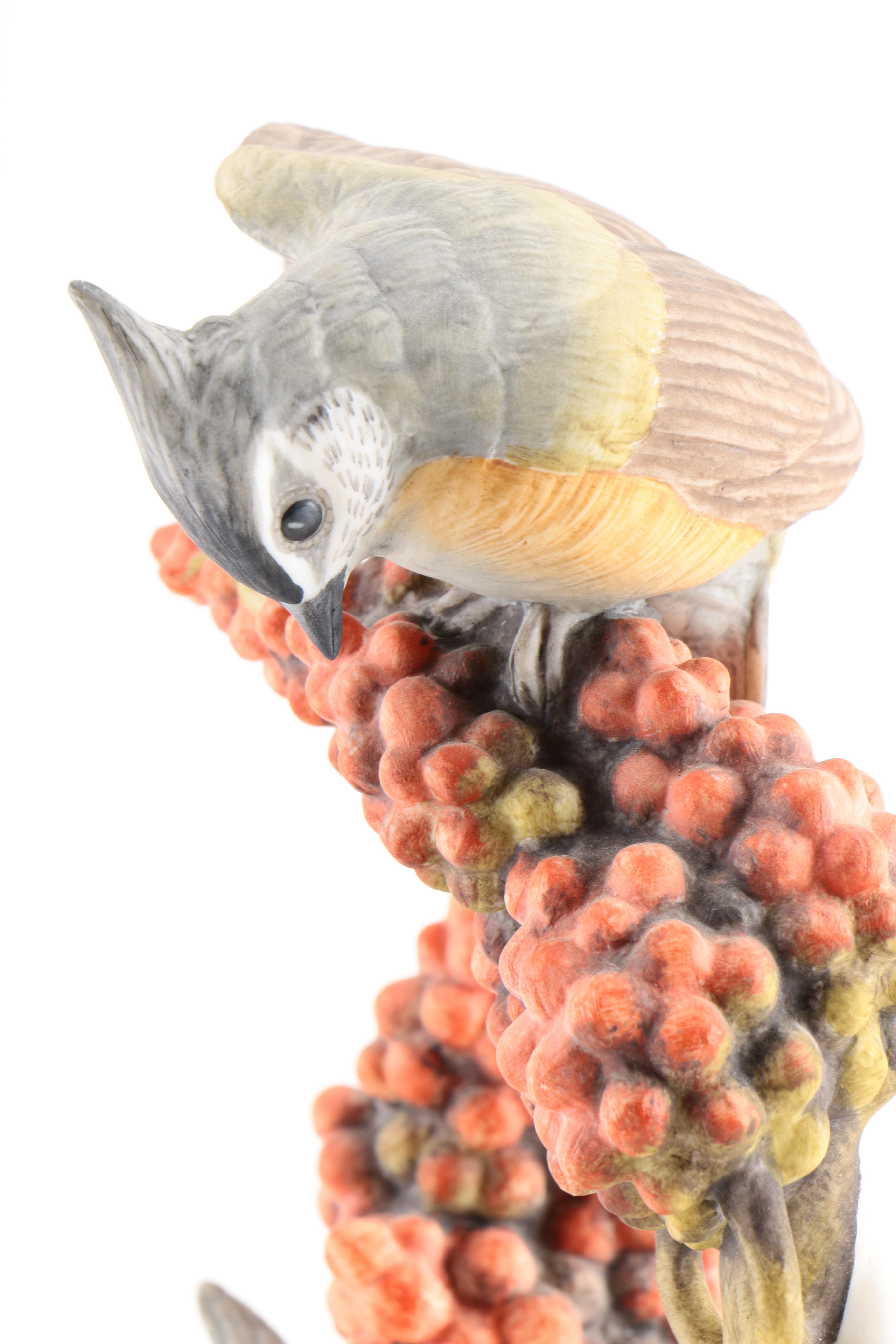Boehm Porcelain "Tufted Titmice" Figurine