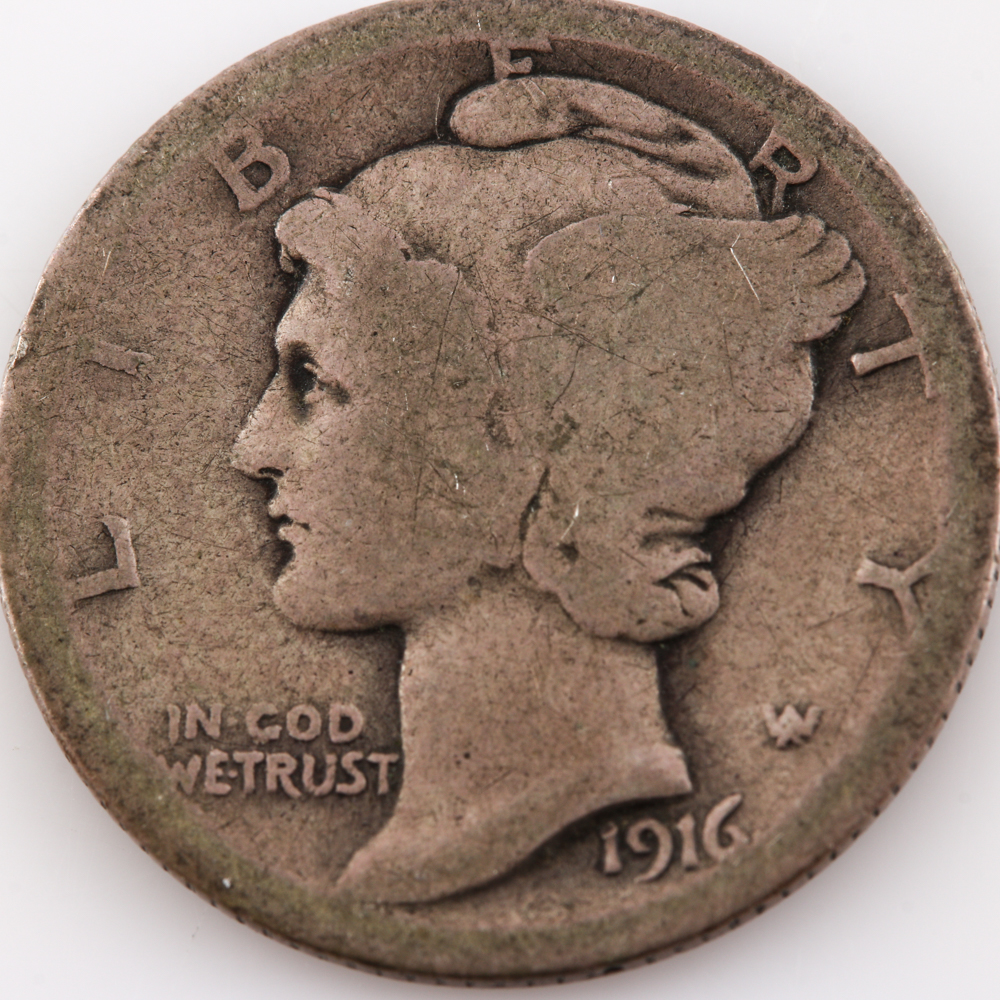 Group of (4) Mercury Dimes 1916-1926