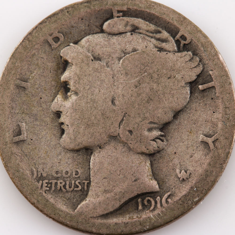 Group of (4) Mercury Dimes 1916-1926