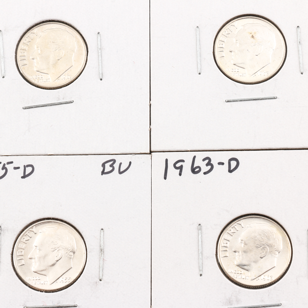 Group of (9) Roosevelt dimes 1955-1967