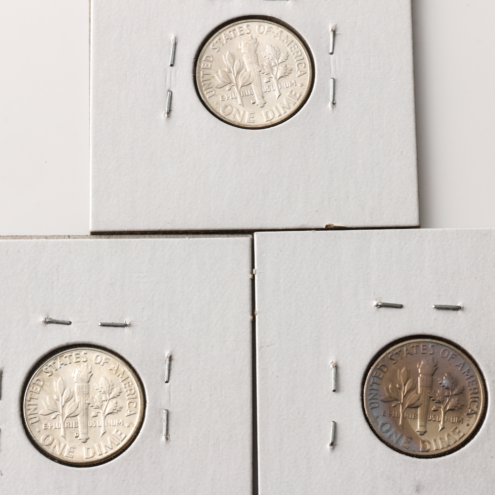 Group of (9) Roosevelt dimes 1955-1967