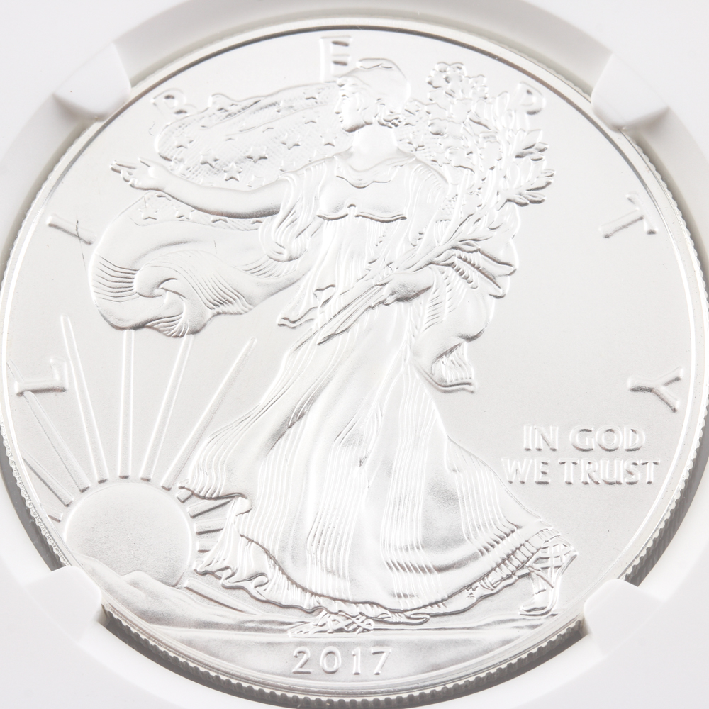 Graded MS 69 (by NGC) 2017 Early Release Silver Eagle Dollar