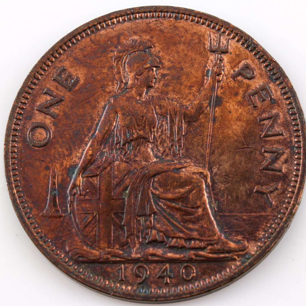 Group of (15) Pennies From Great Britain and Ireland 1940-1967