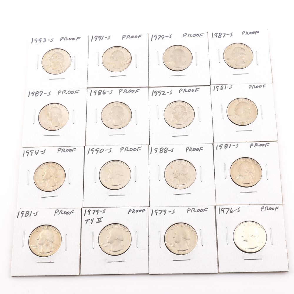 Group of (16) Washington Quarter Proofs 1976-1994