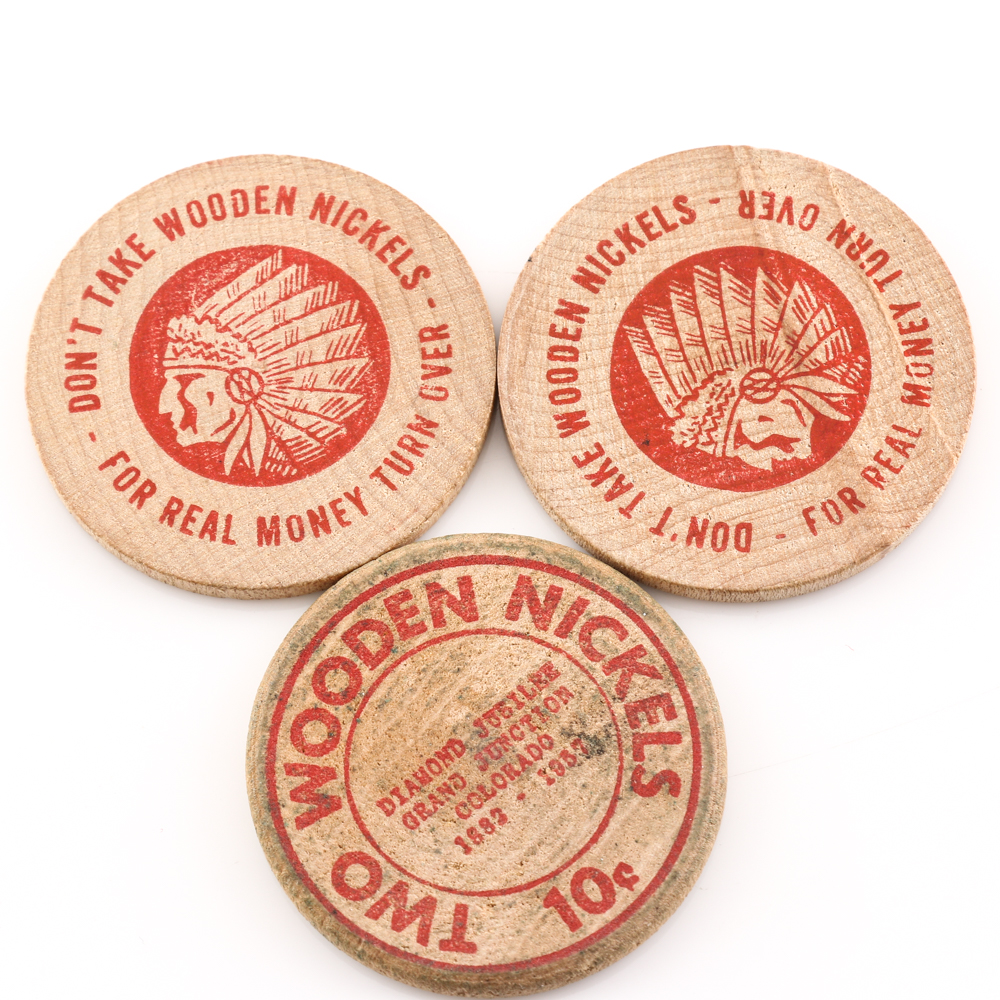 Assortment of Wooden Nickels