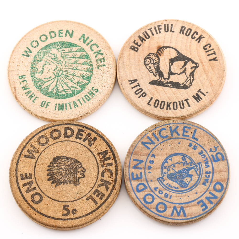 Assortment of Wooden Nickels
