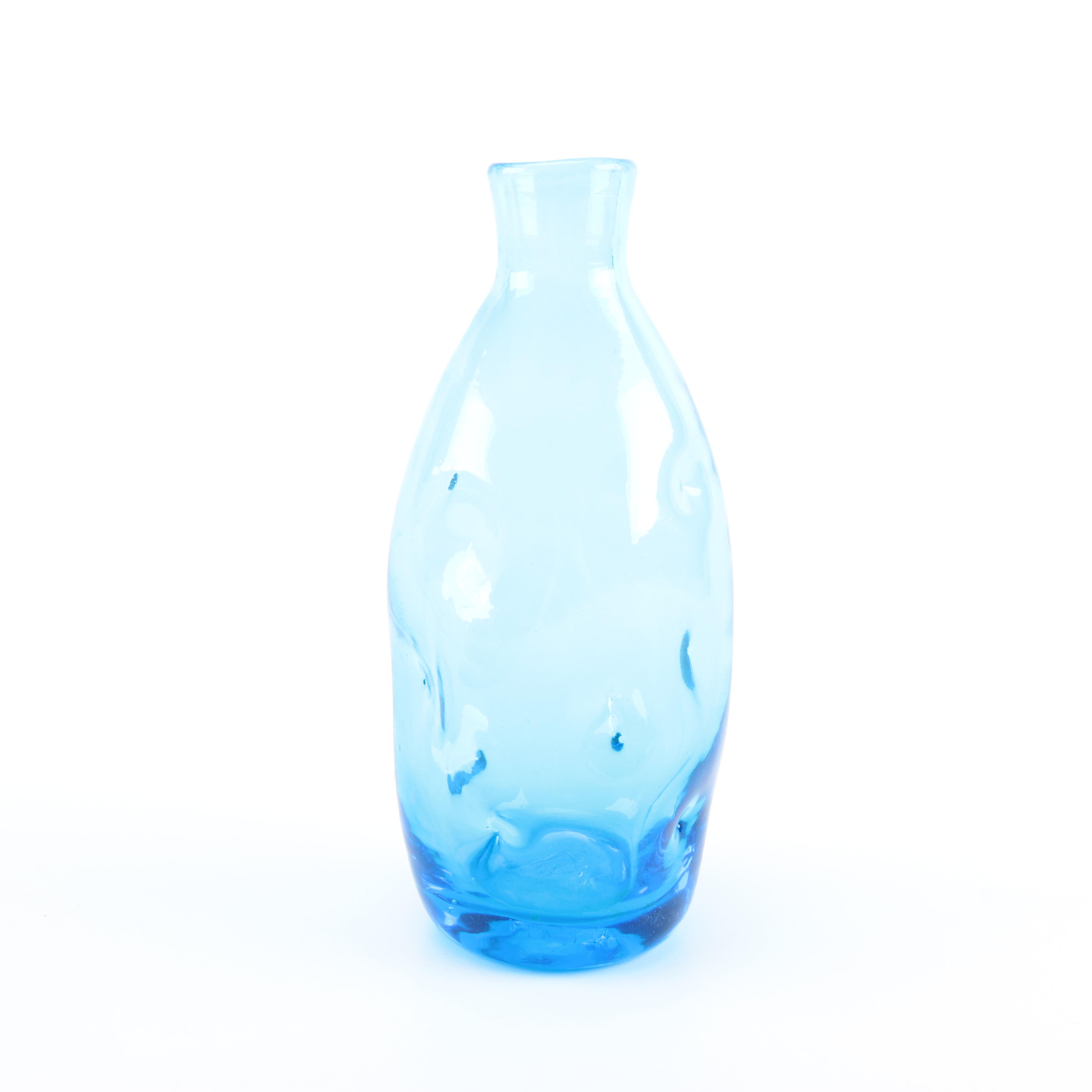 Handblown Blue Glass Vase