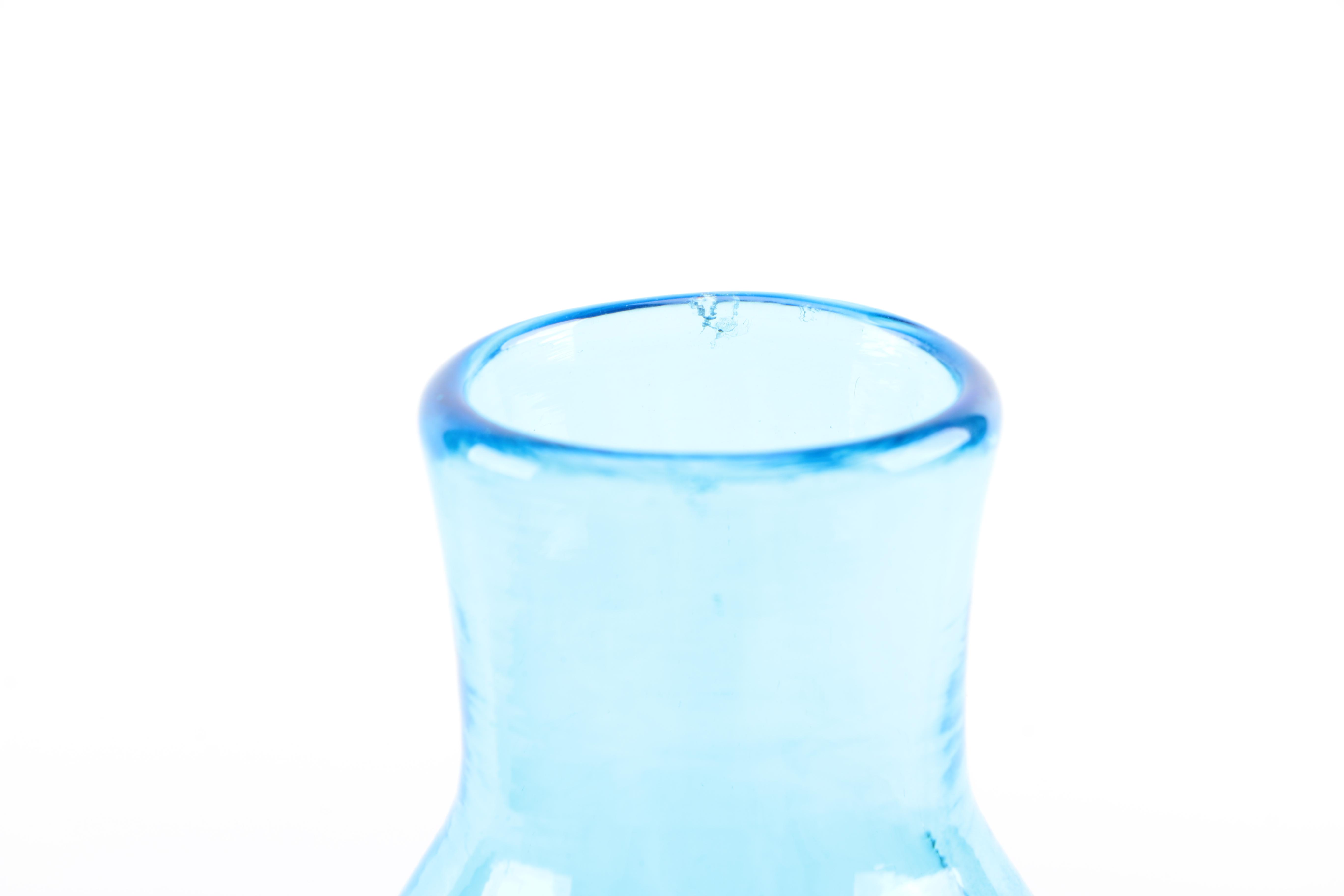 Handblown Blue Glass Vase