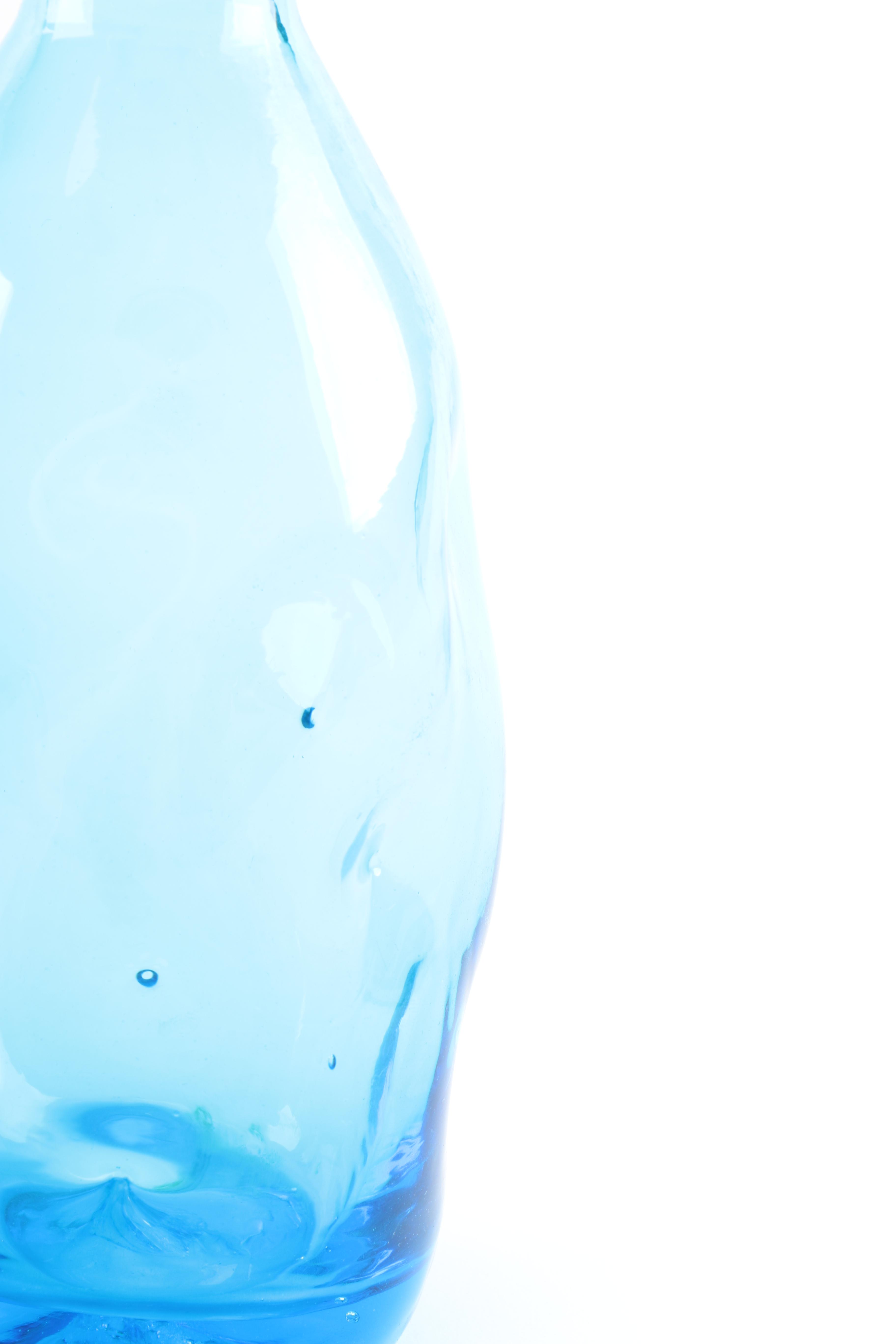 Handblown Blue Glass Vase