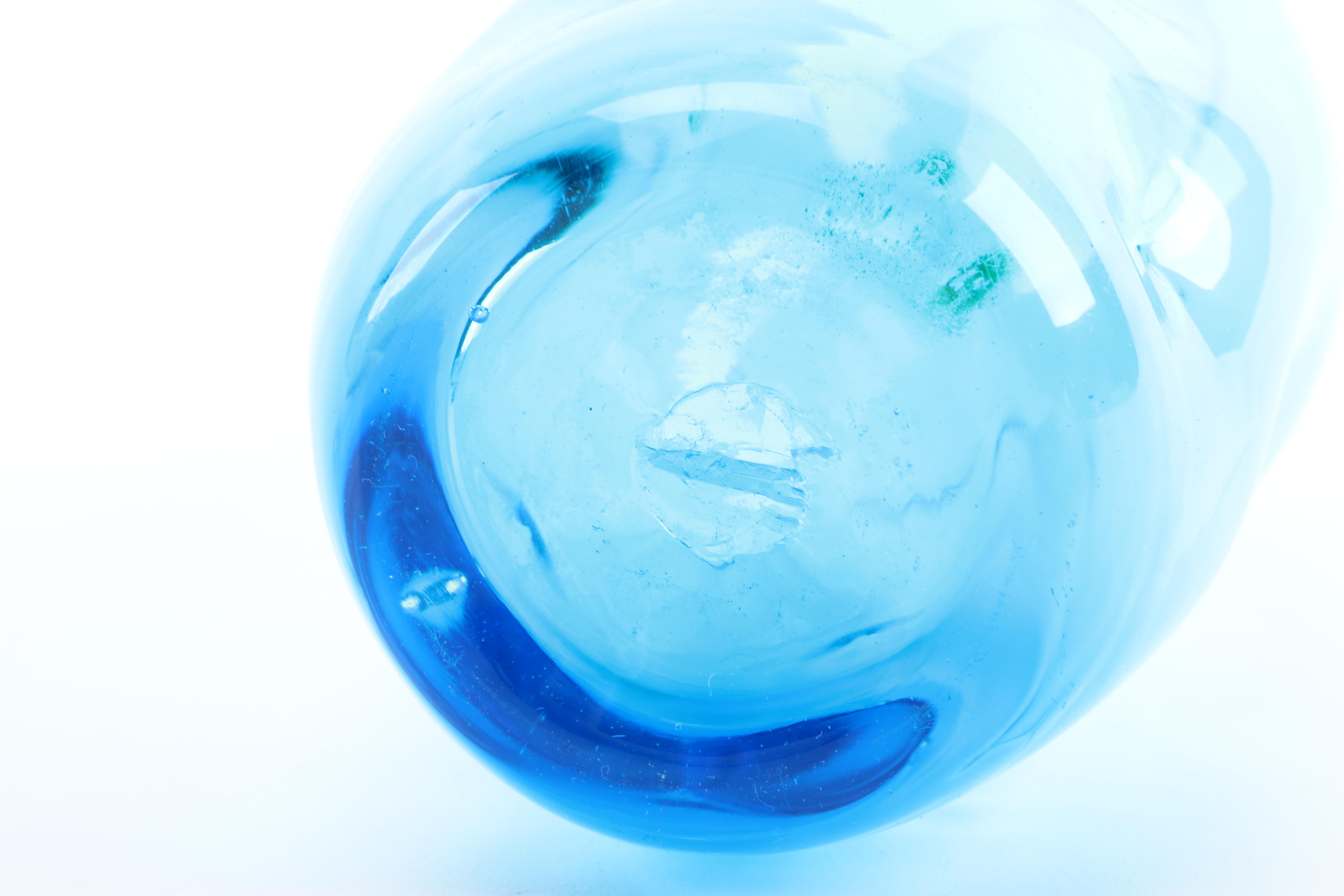 Handblown Blue Glass Vase