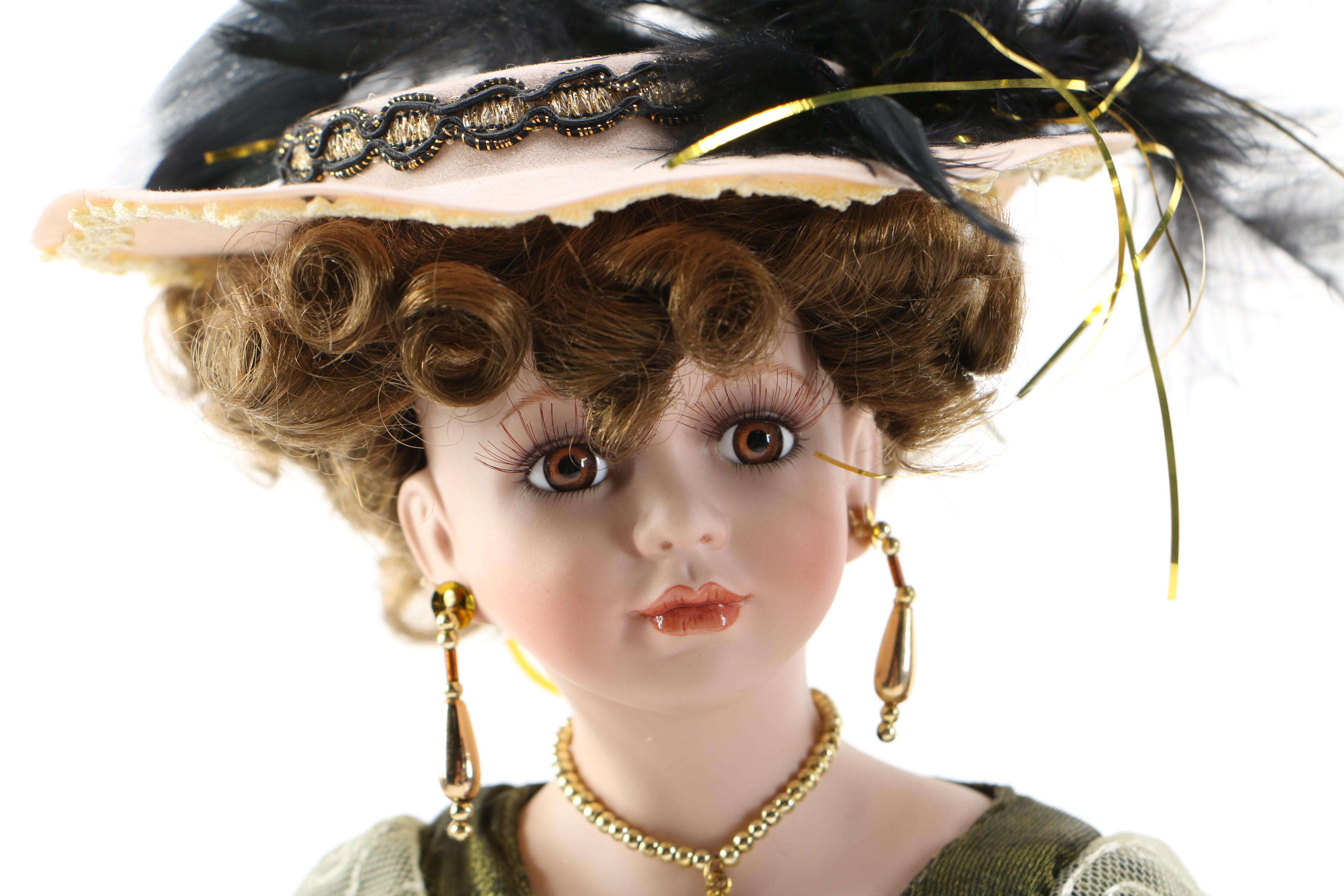 Pair of Victorian Era Themed Porcelain Dolls