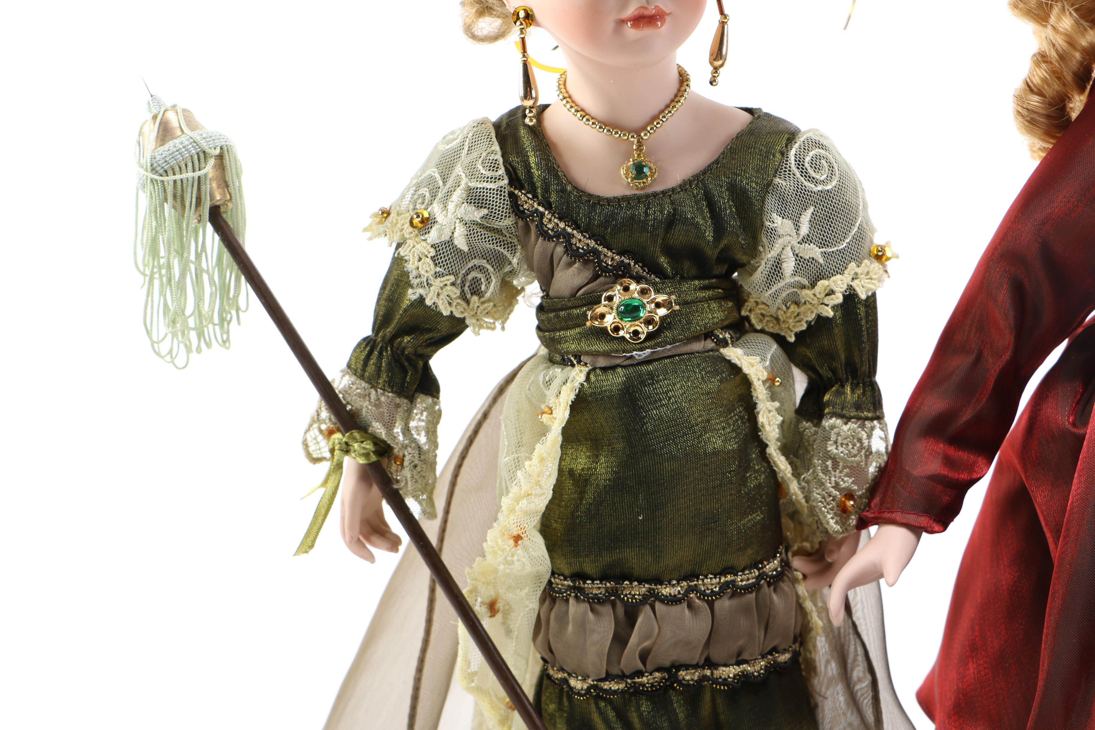 Pair of Victorian Era Themed Porcelain Dolls