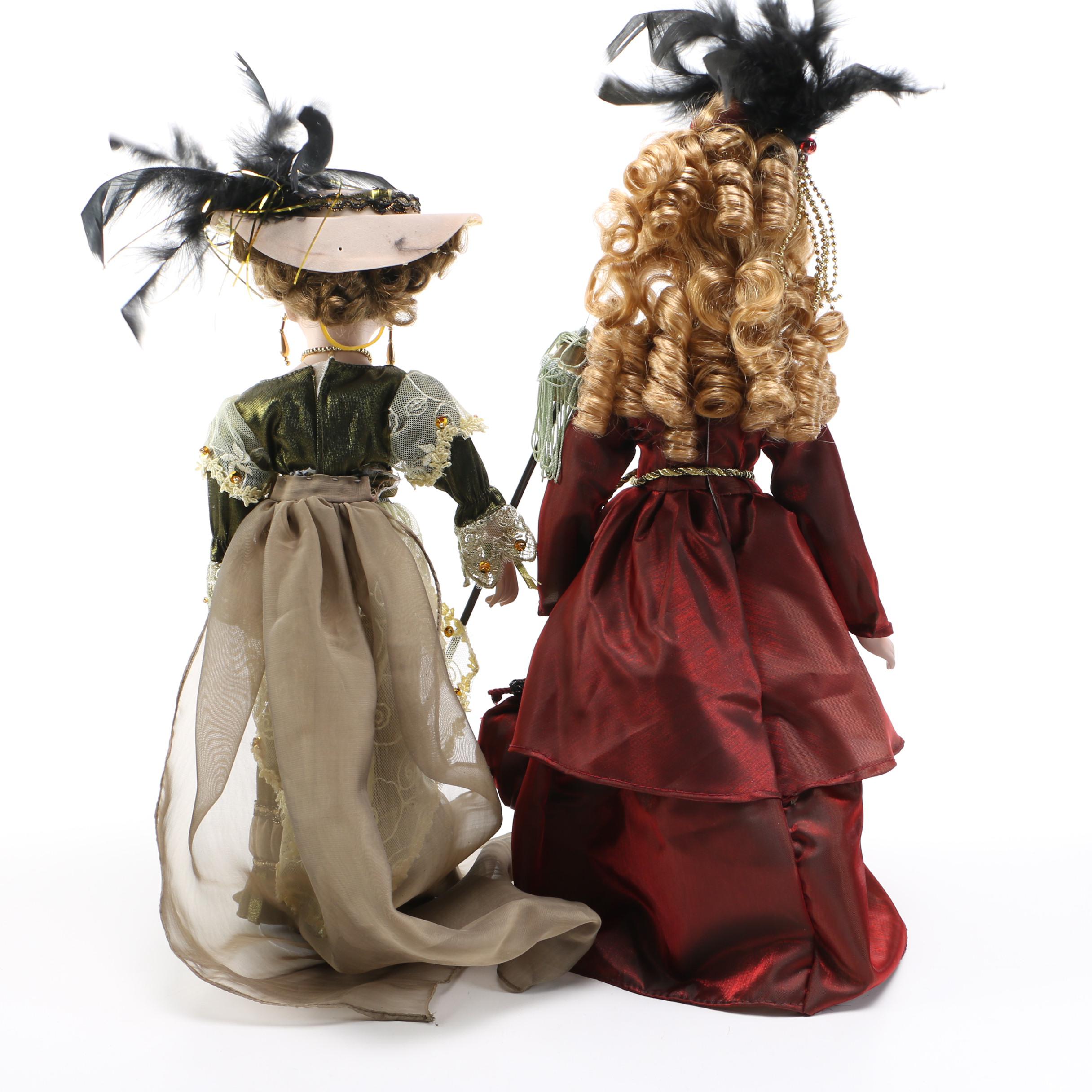 Pair of Victorian Era Themed Porcelain Dolls