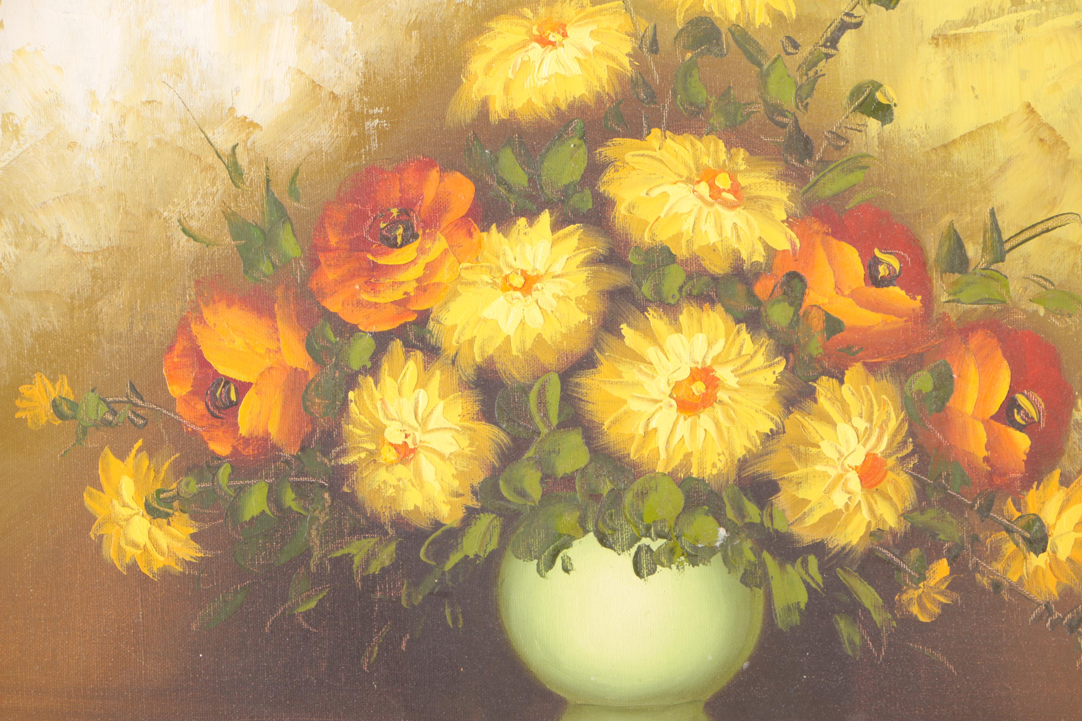 R. Pasanault Oil Painting on Canvas of Still Life