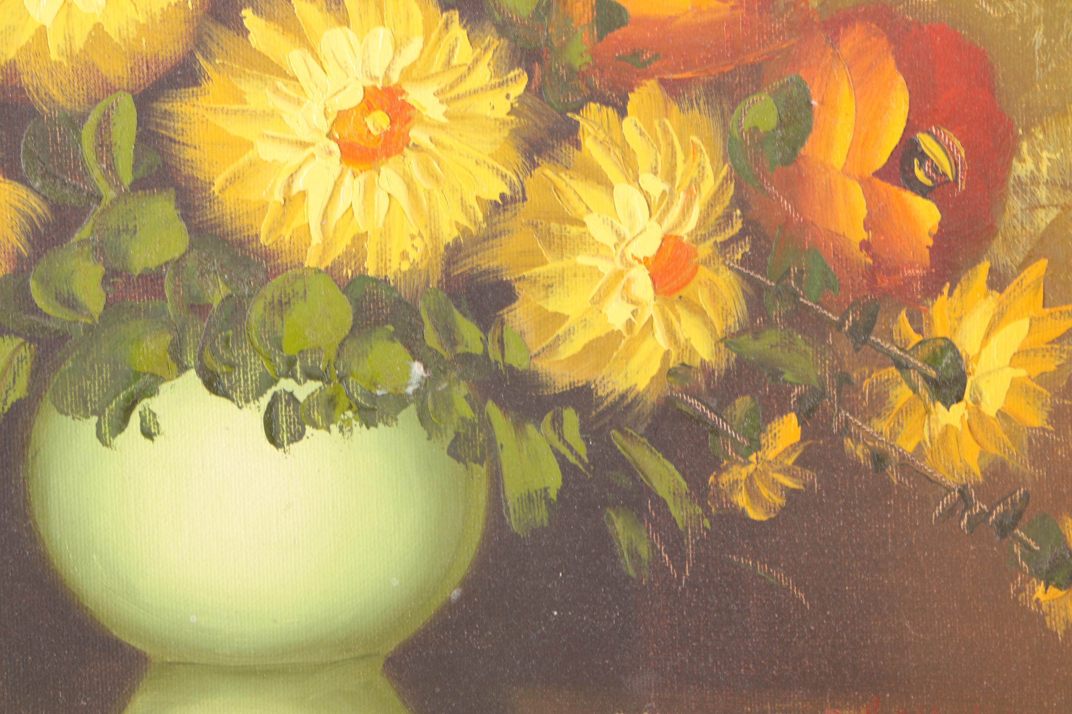 R. Pasanault Oil Painting on Canvas of Still Life