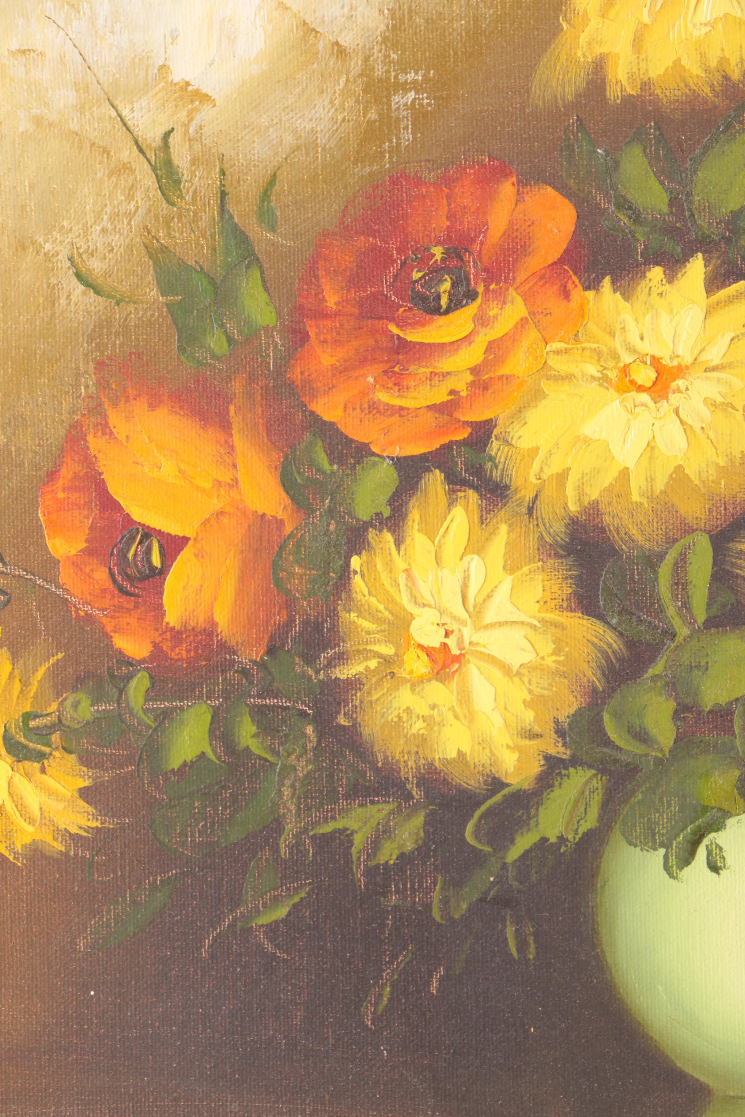 R. Pasanault Oil Painting on Canvas of Still Life