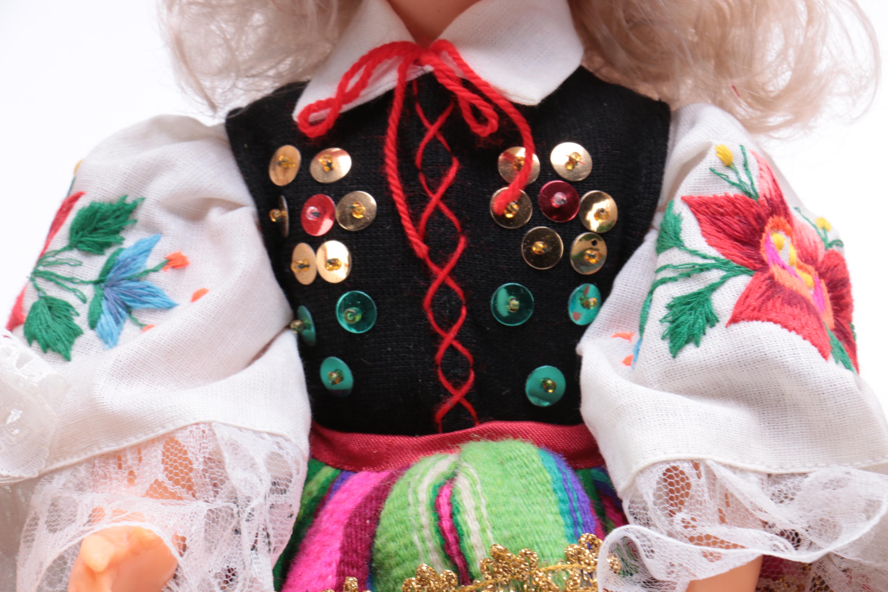 Four Polish Lowiczanka Dolls