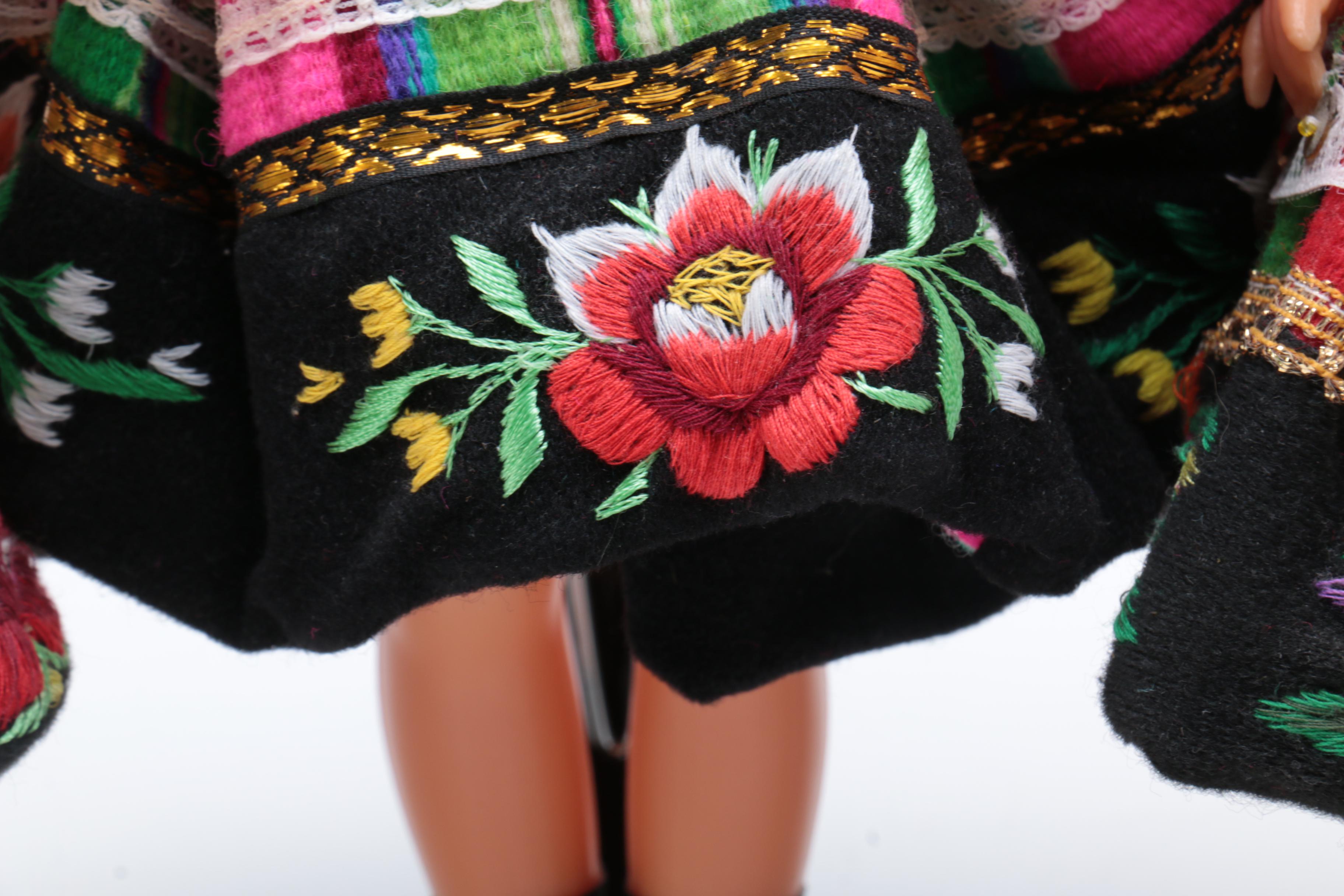 Four Polish Lowiczanka Dolls