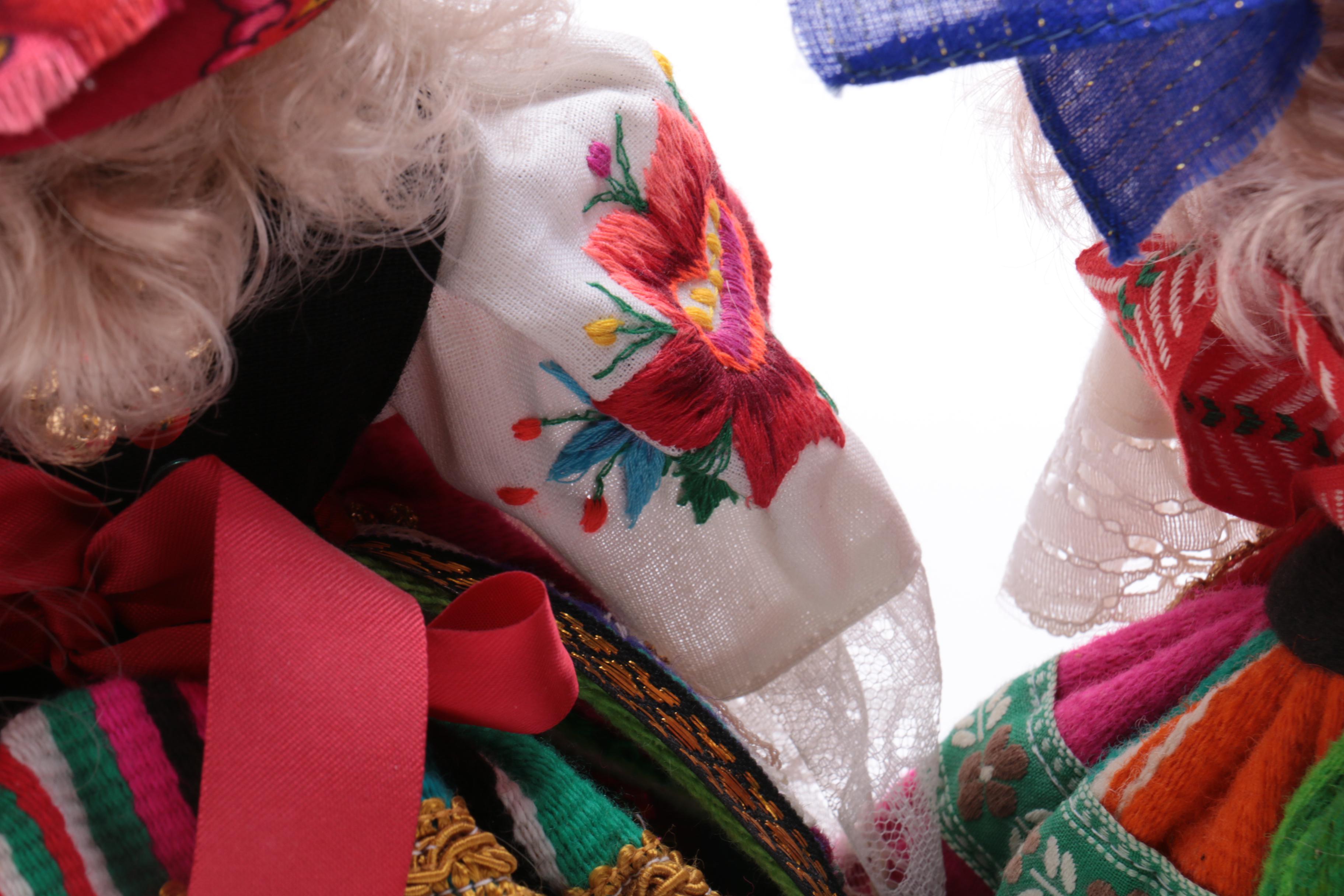 Four Polish Lowiczanka Dolls