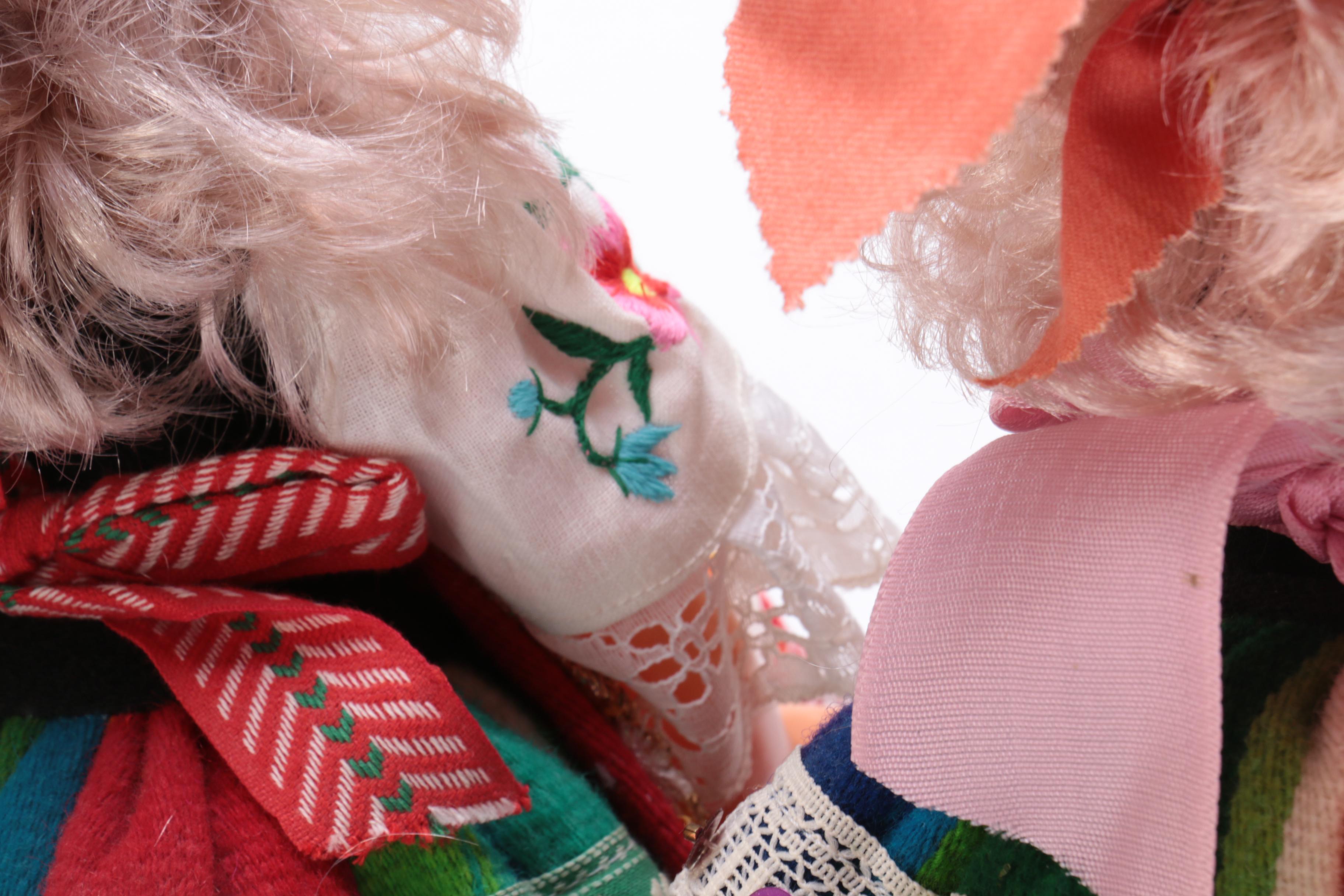 Four Polish Lowiczanka Dolls