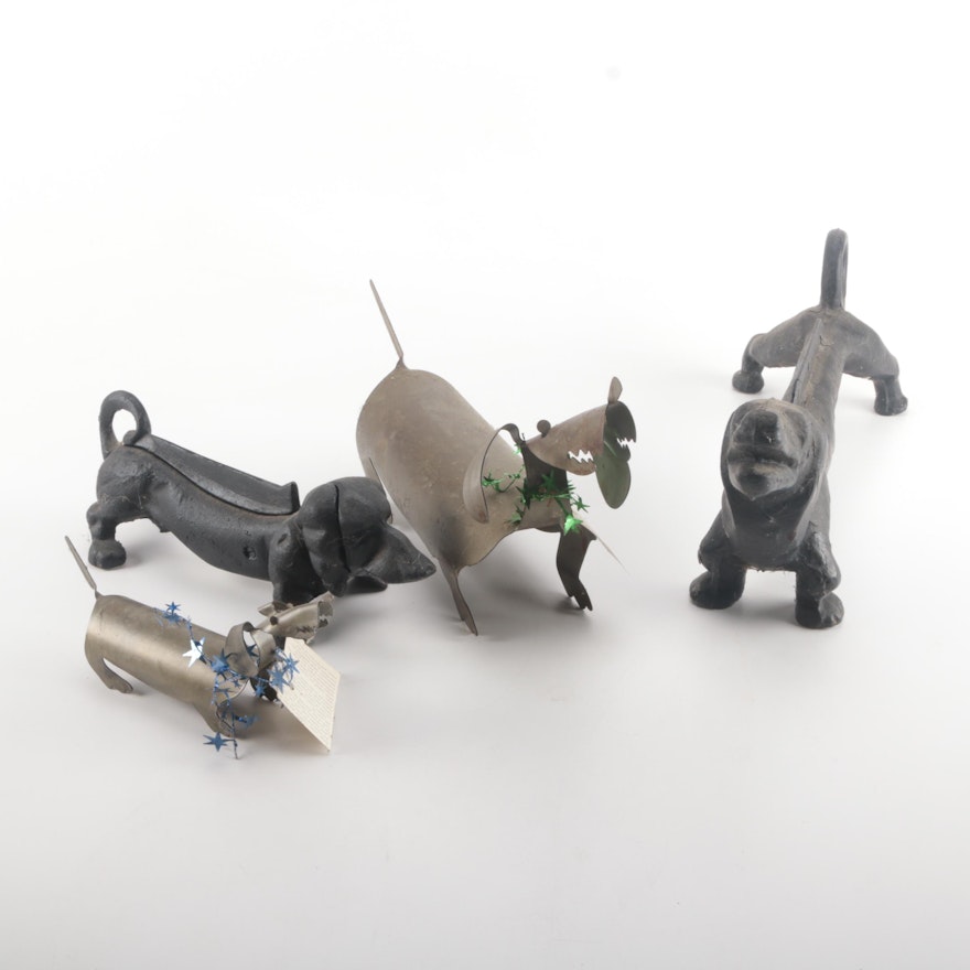 Assortment of Dachshund Figurines Featuring David Lesser