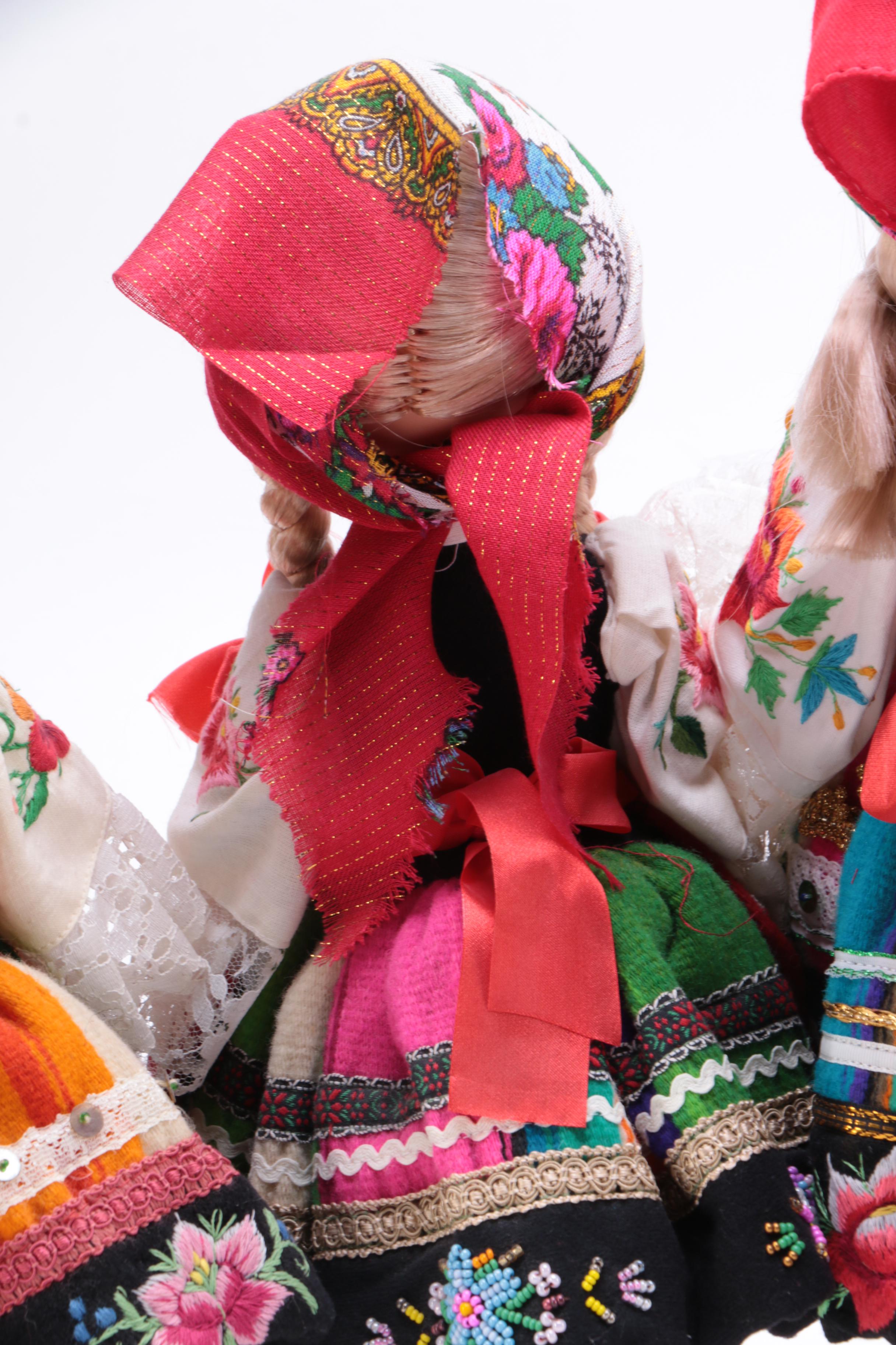 Collection of Four Polish Themed Dolls