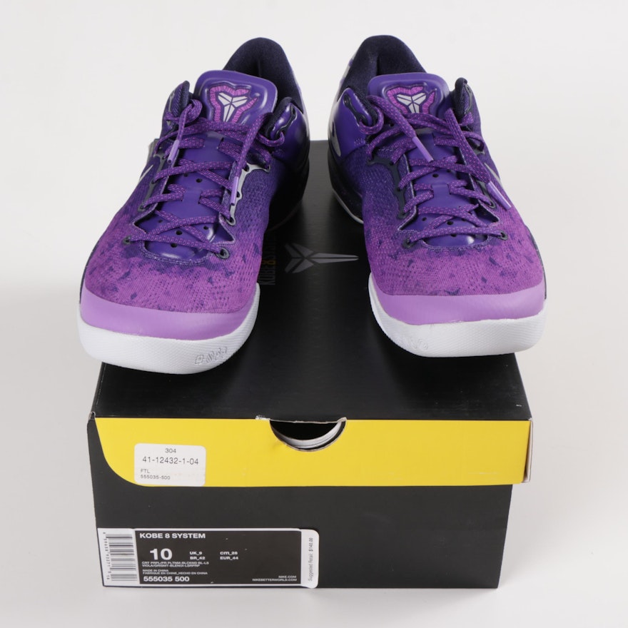 Men's Nike Kobe 8 System Purple Gradient Court Shoes