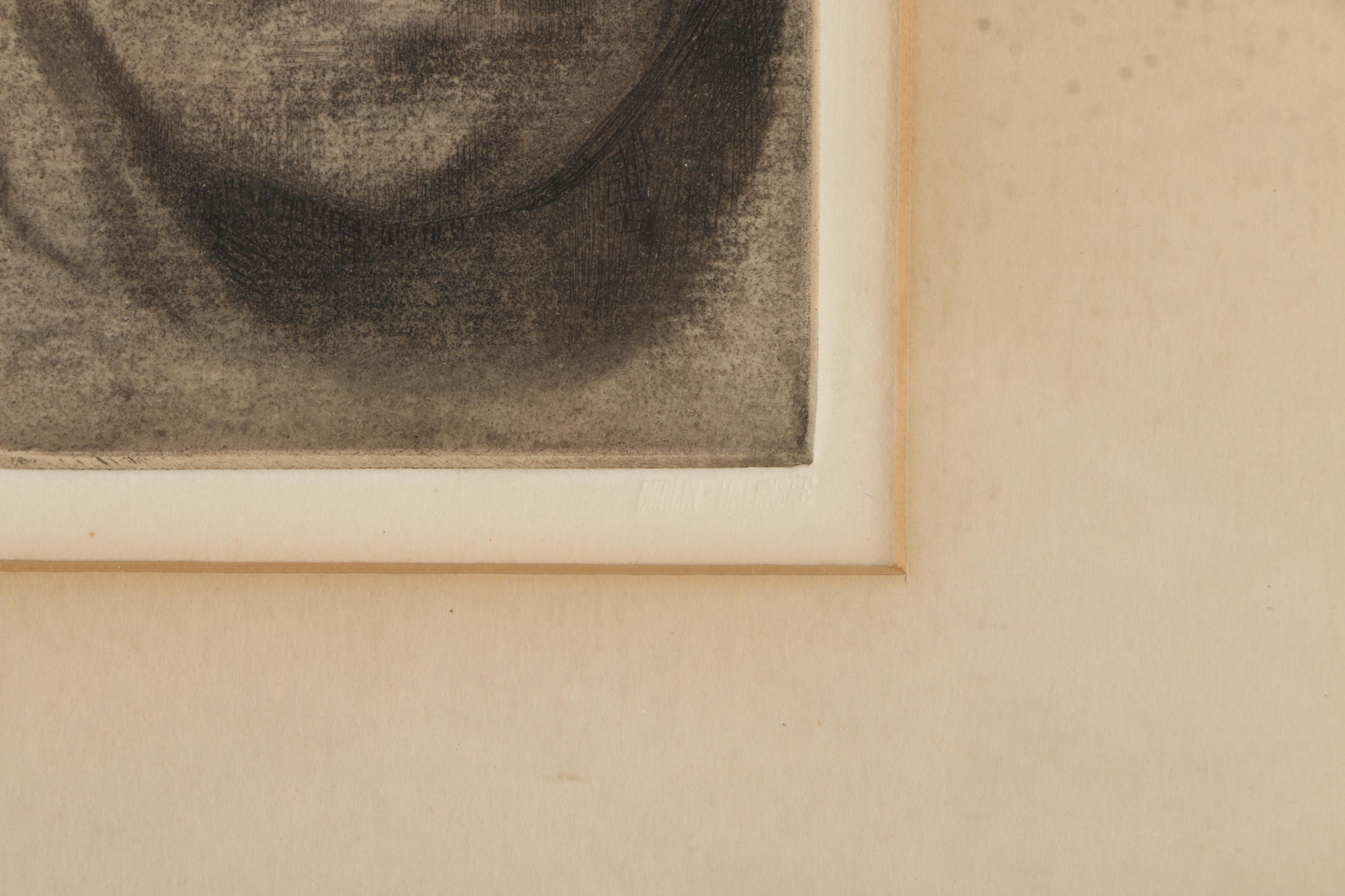 Restrike of Käthe Kollwitz Self Portrait