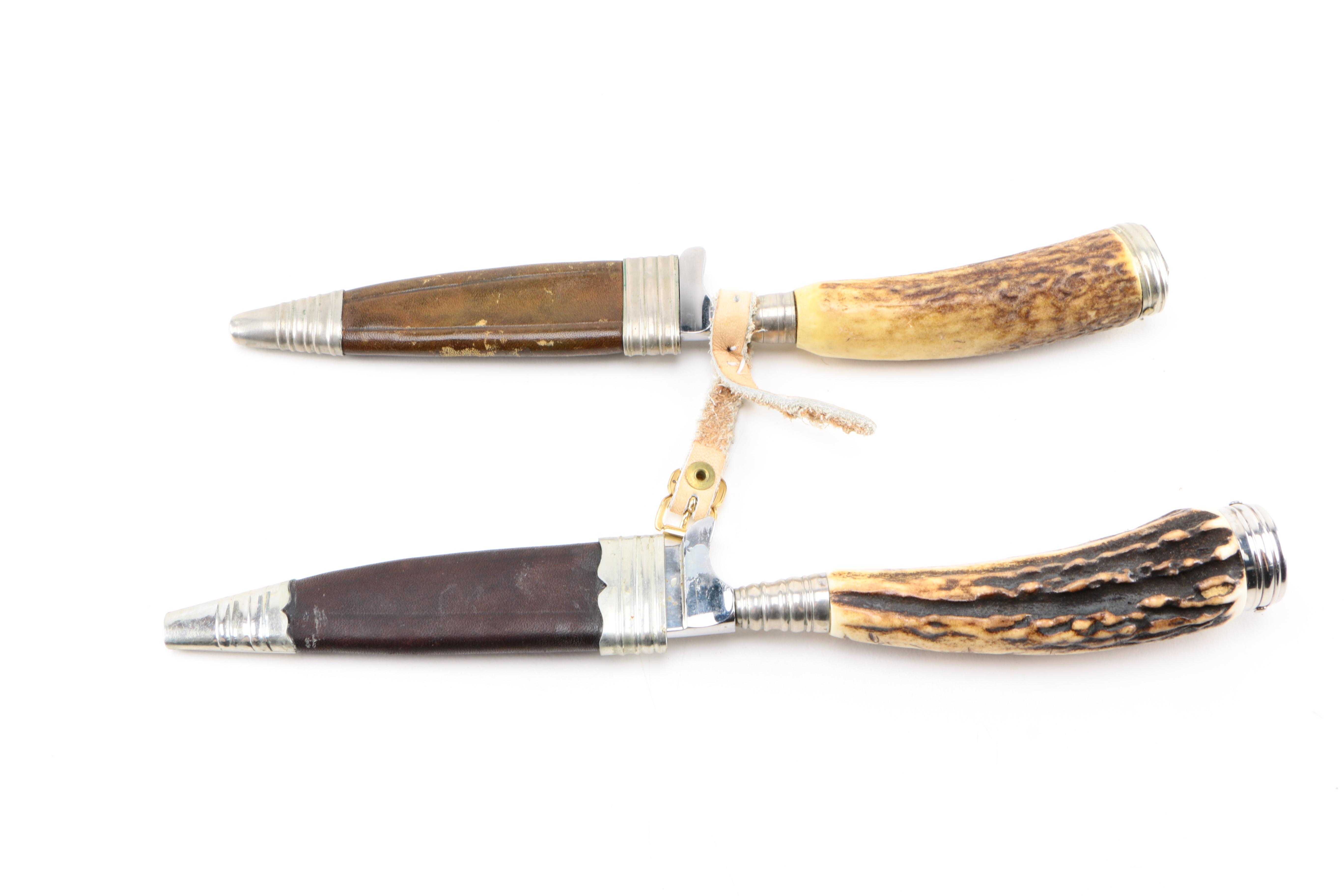 Collection of Vintage Knives and Powder Horn