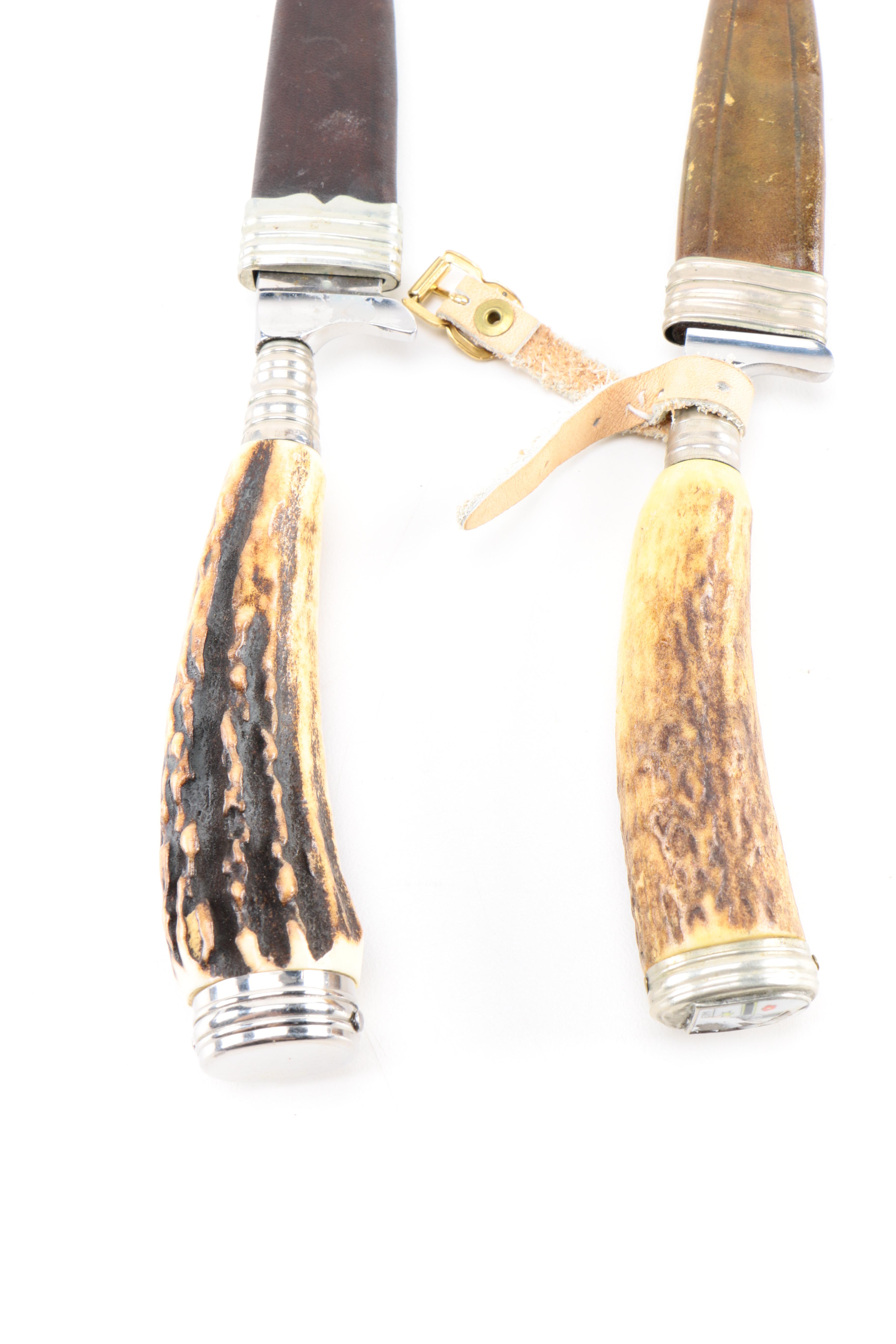 Collection of Vintage Knives and Powder Horn