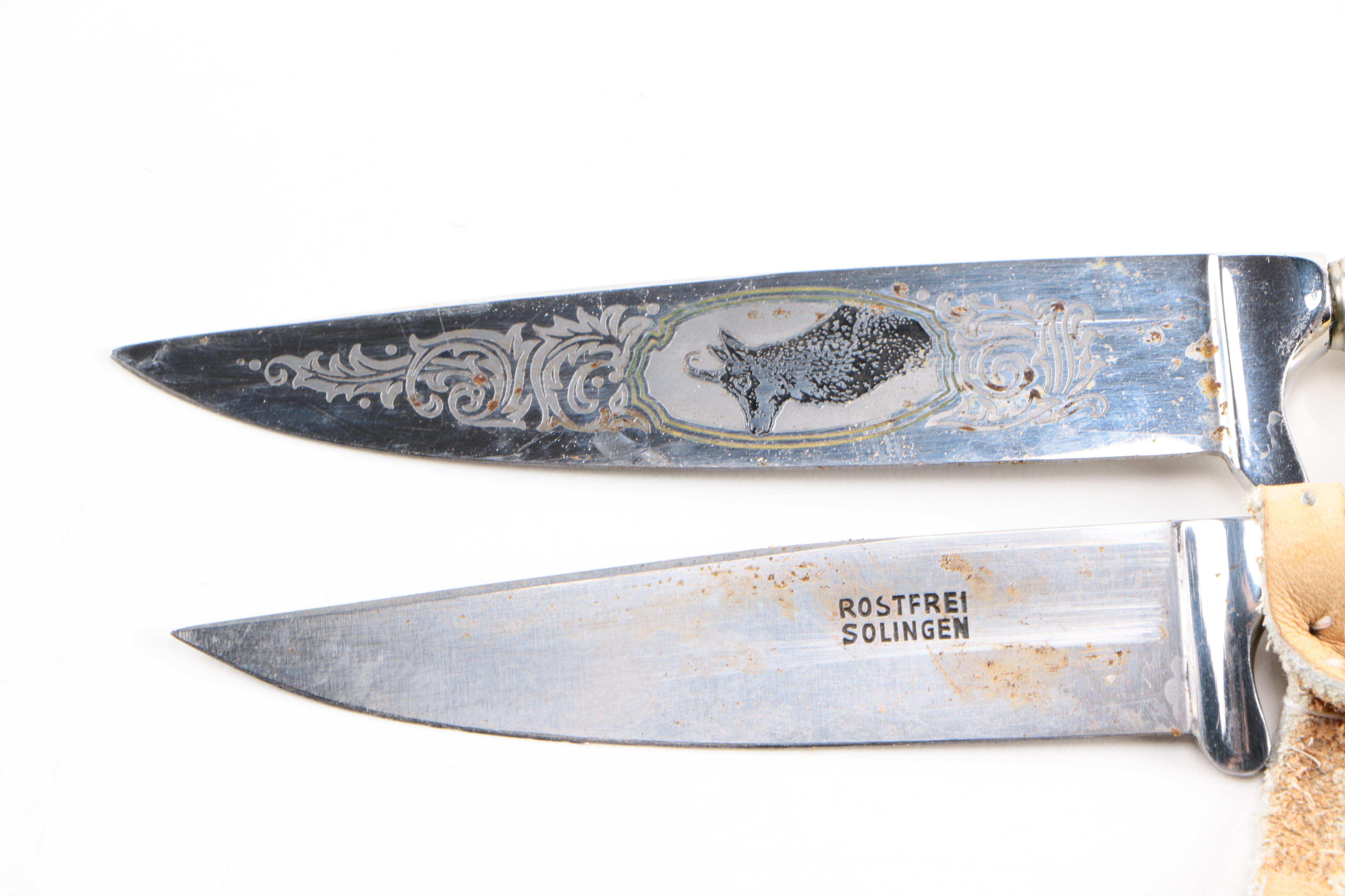 Collection of Vintage Knives and Powder Horn