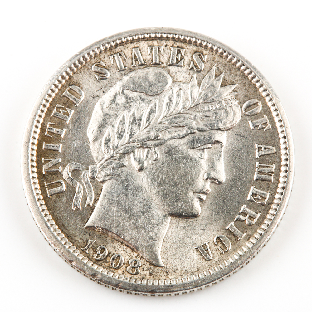 1908 Barber Dime