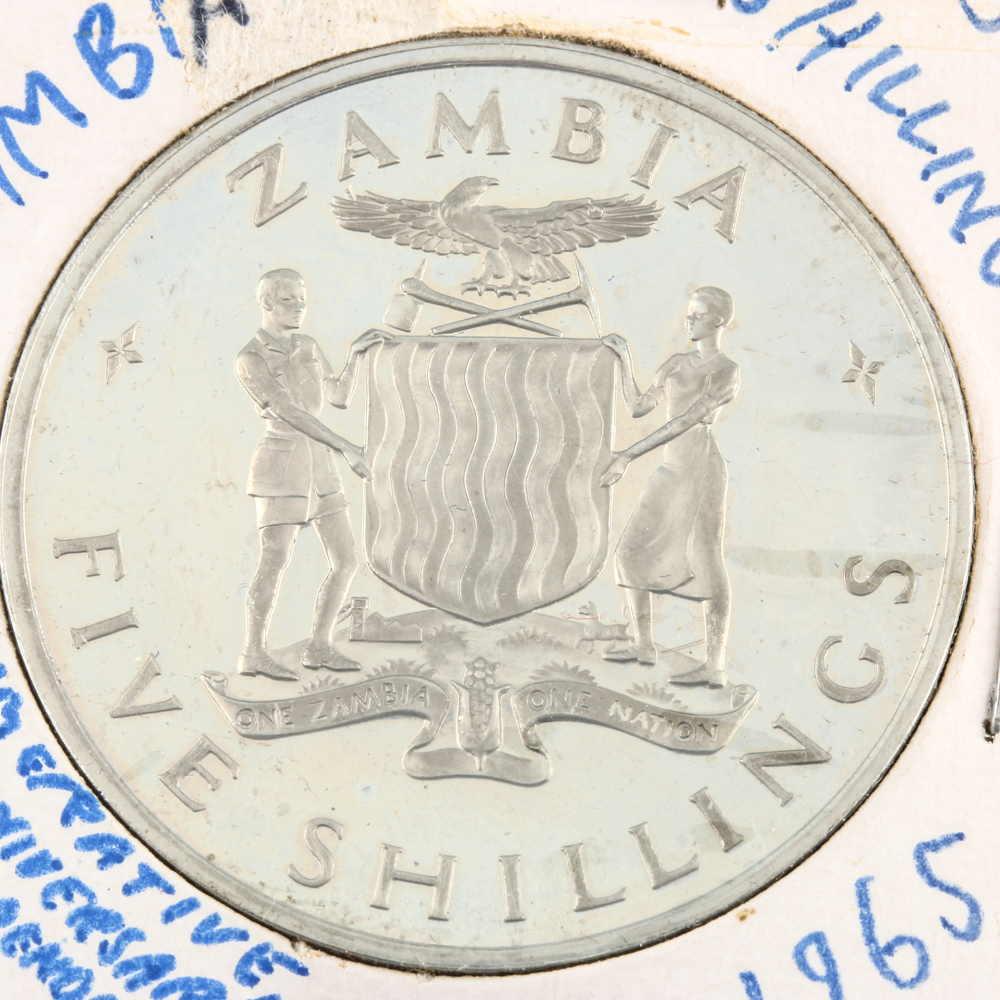 1965 Zambian 5 Shilling Coin