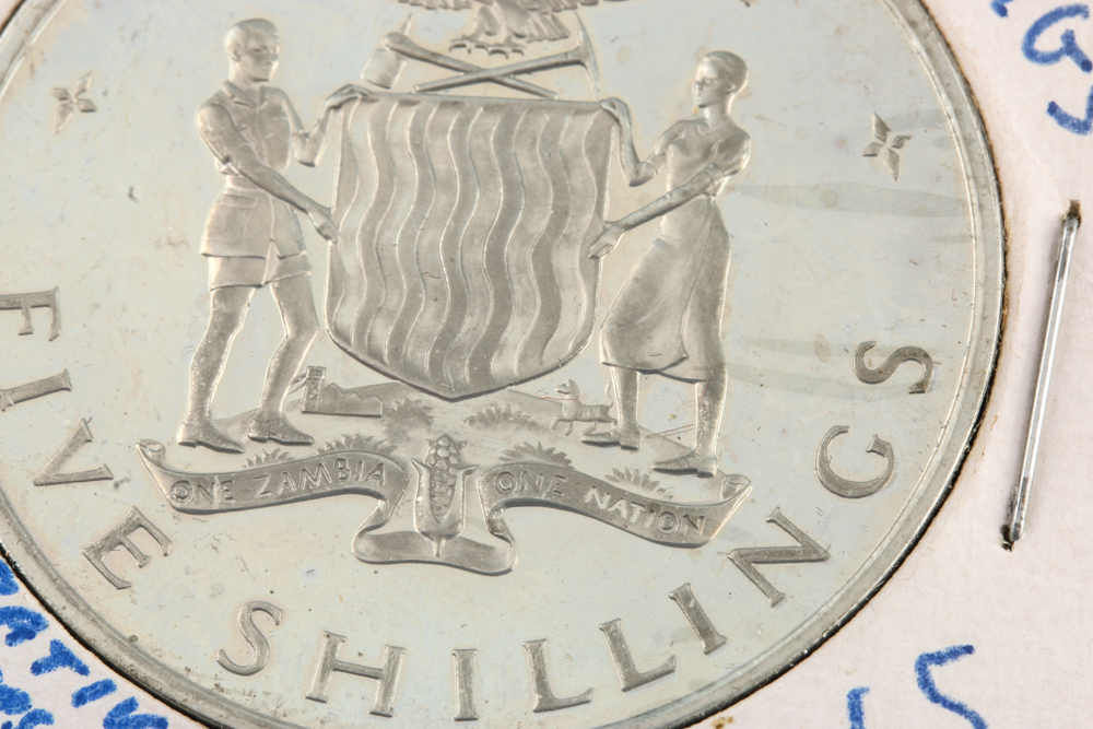 1965 Zambian 5 Shilling Coin