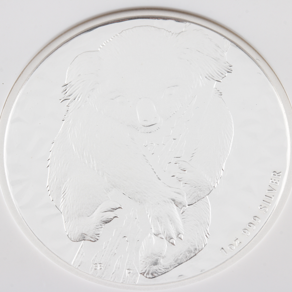 Graded MS 69 (by NGC) 2007 First Year of Issue Australian Koala Silver Bullion $1 Coin