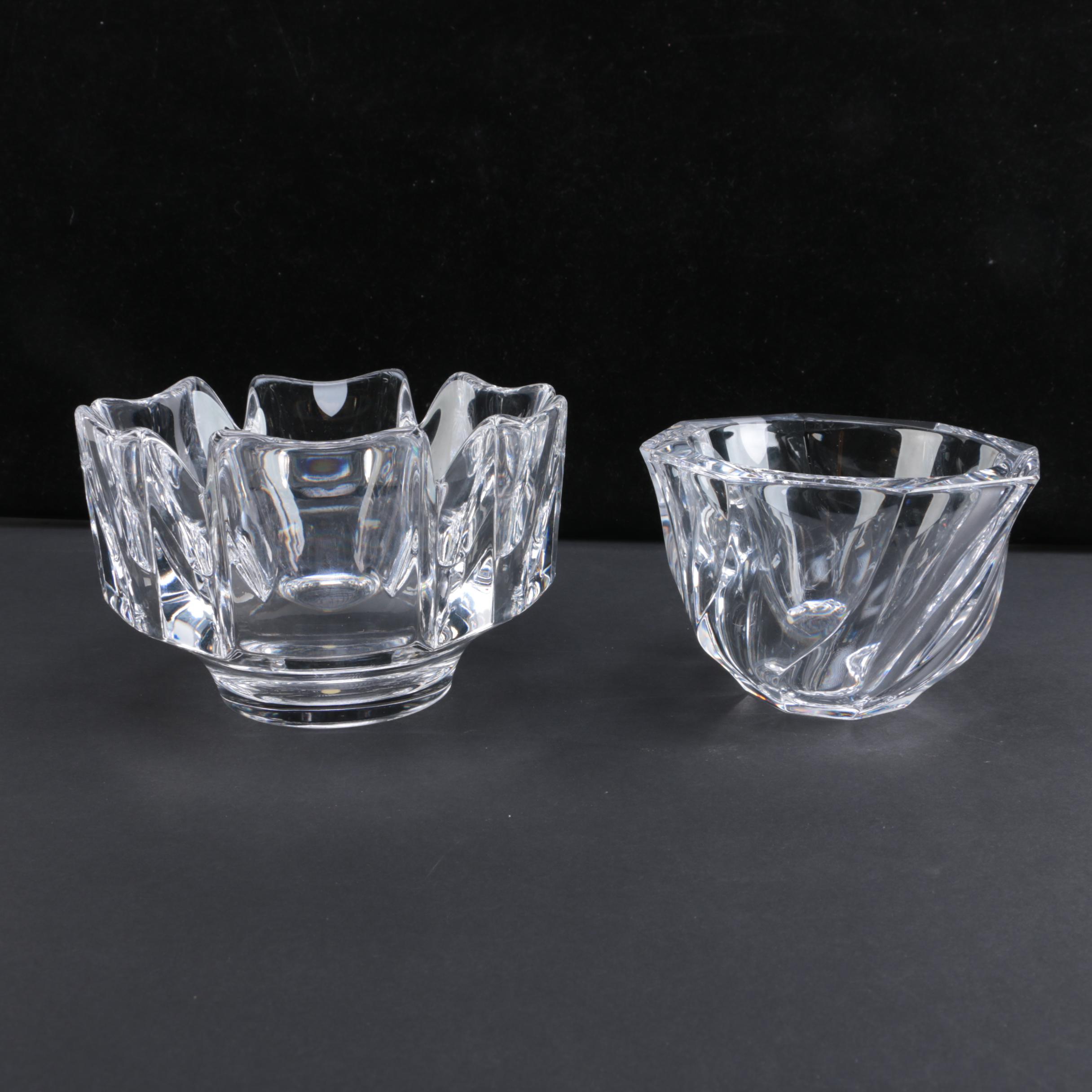 Pair of Orrefors Crystal Bowls
