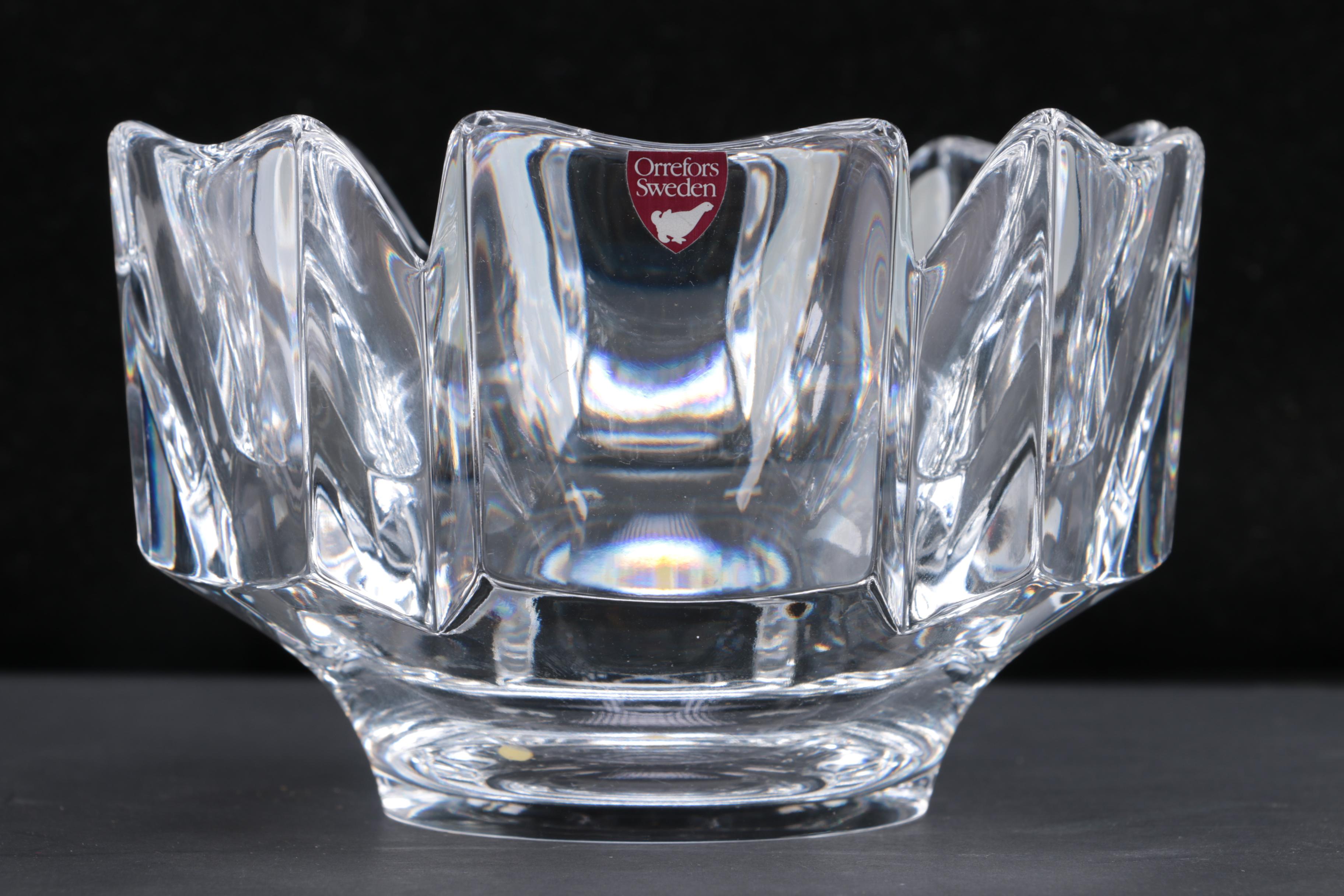 Pair of Orrefors Crystal Bowls