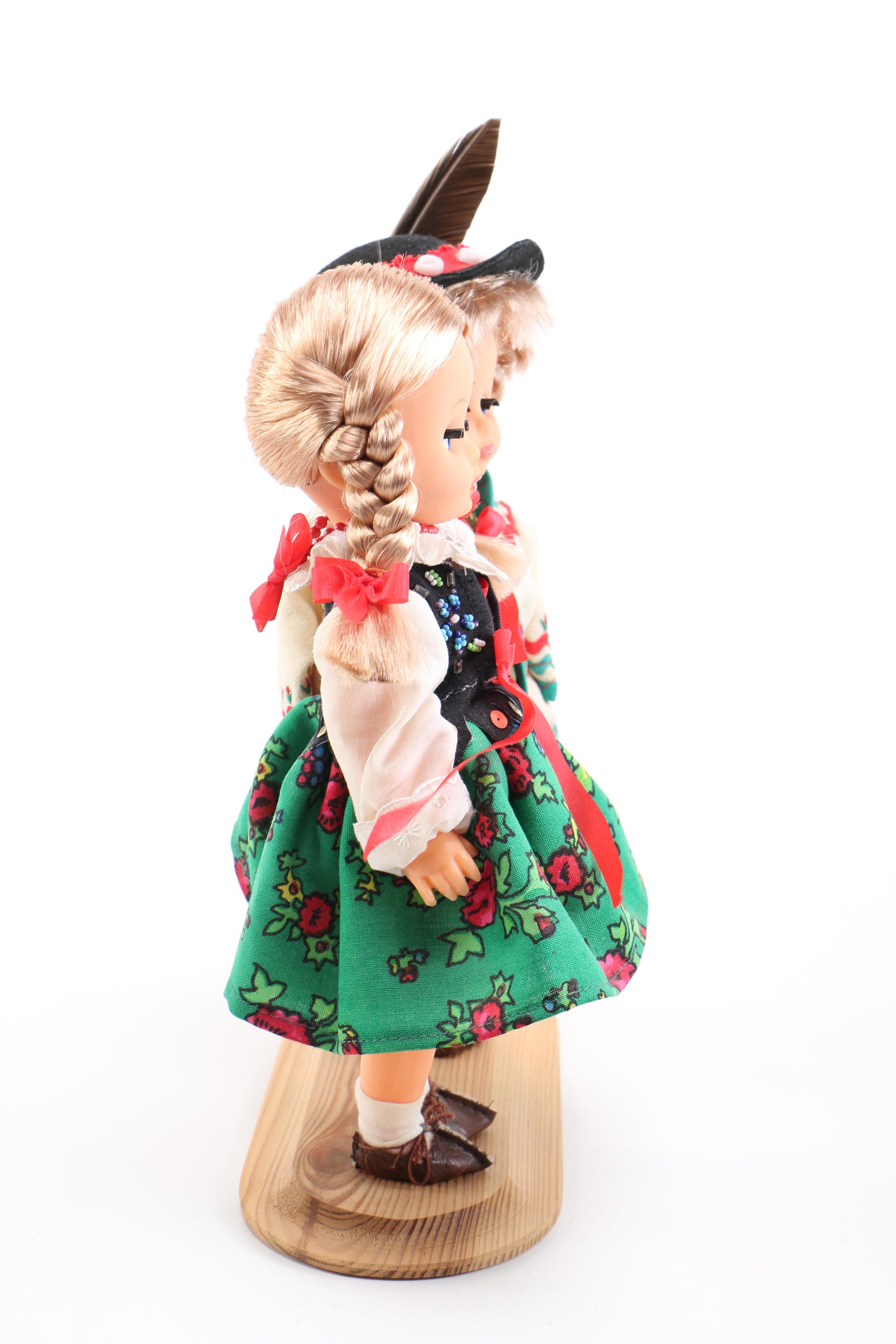 Polish Themed Doll Couple on Stand