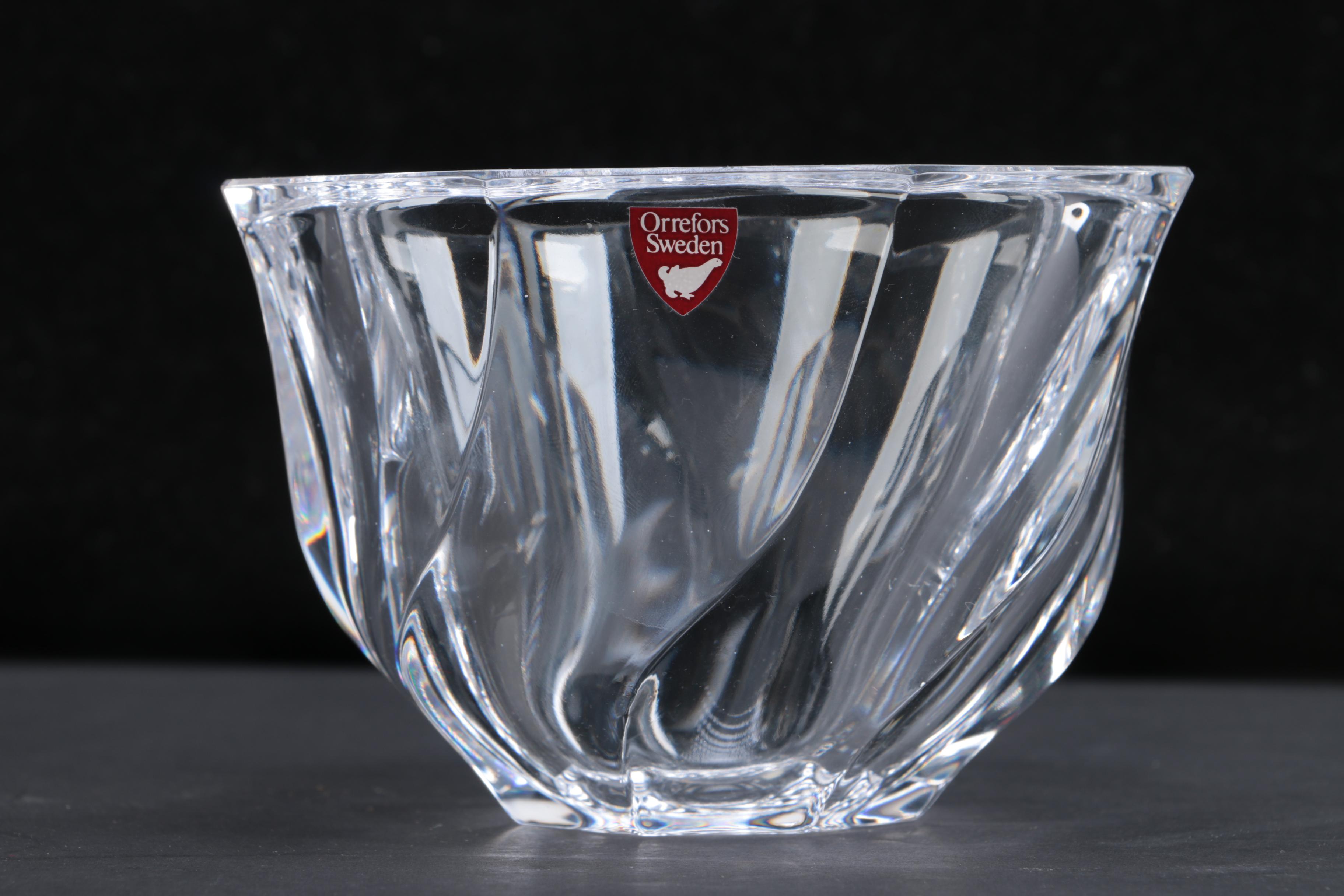 Pair of Orrefors Crystal Bowls