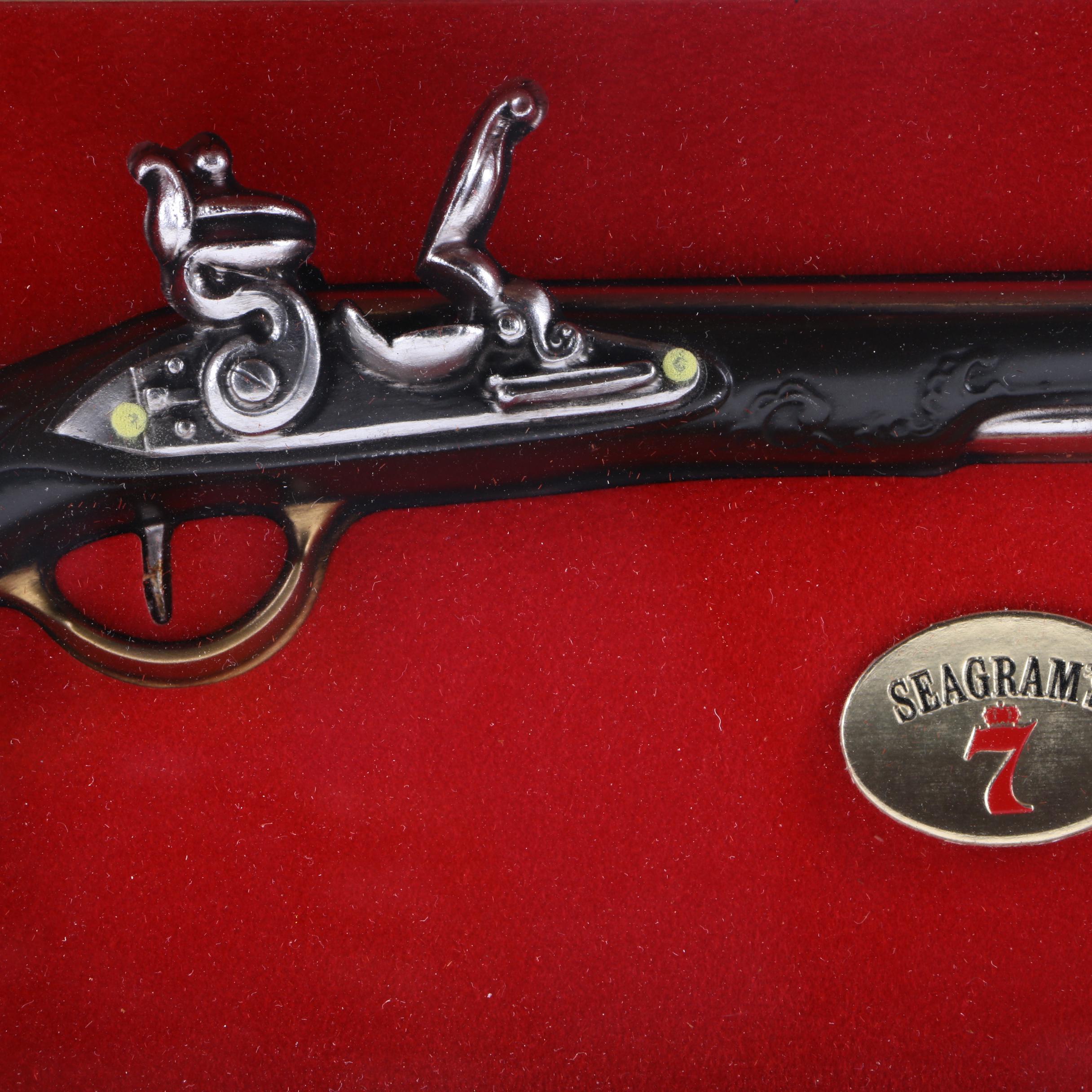 Seagram "Seven Crown Whiskey" Faux Flintlock Advertising Shadow Box