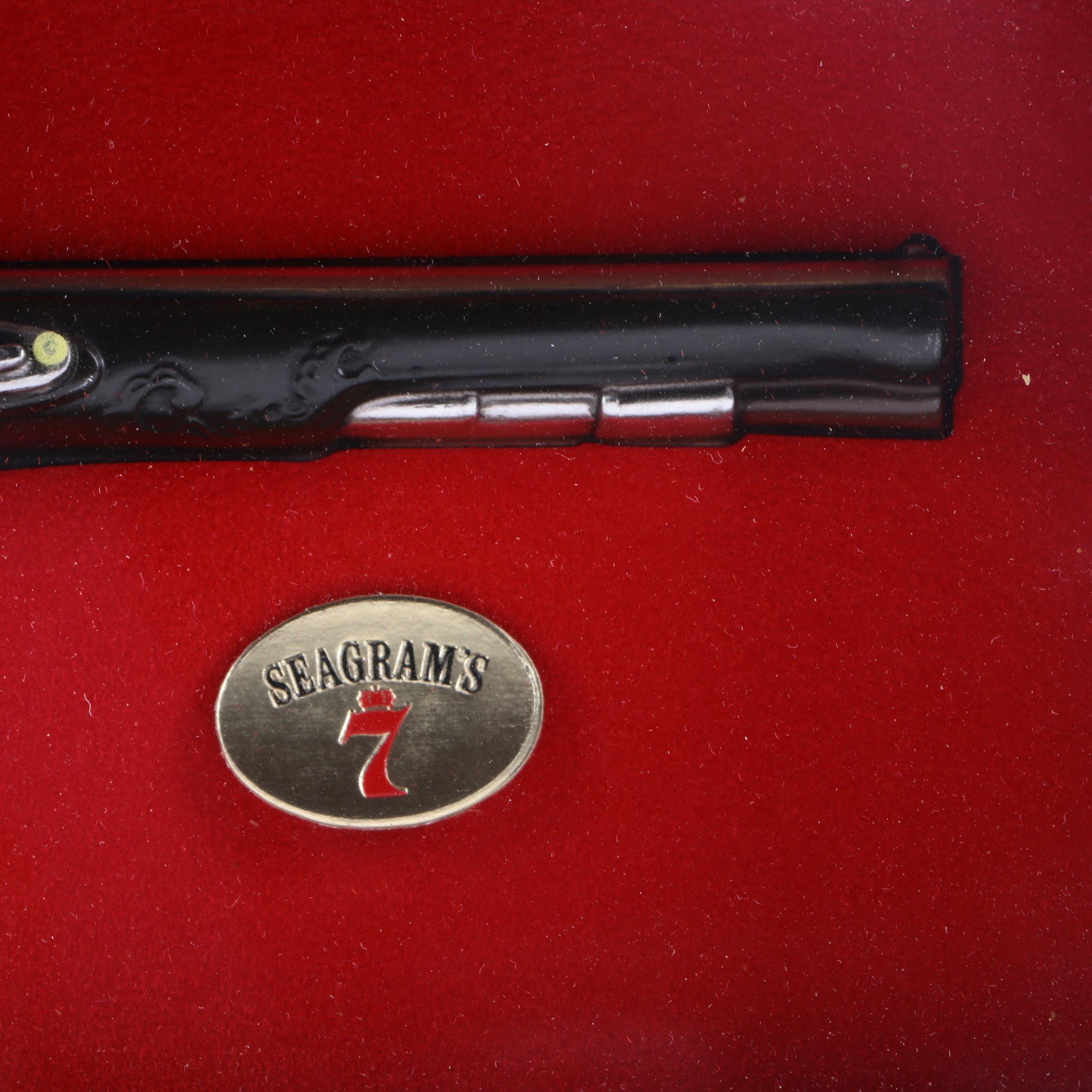 Seagram "Seven Crown Whiskey" Faux Flintlock Advertising Shadow Box