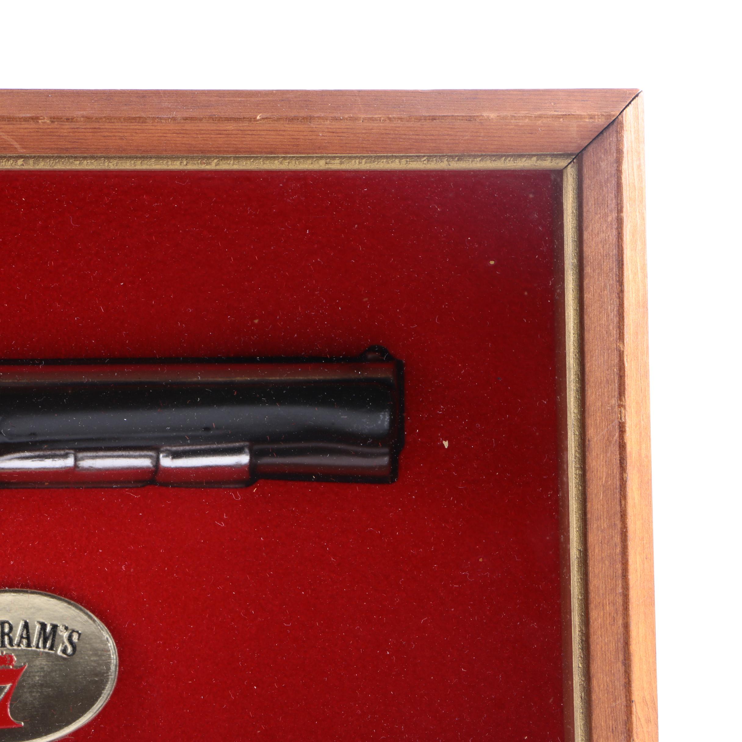 Seagram "Seven Crown Whiskey" Faux Flintlock Advertising Shadow Box