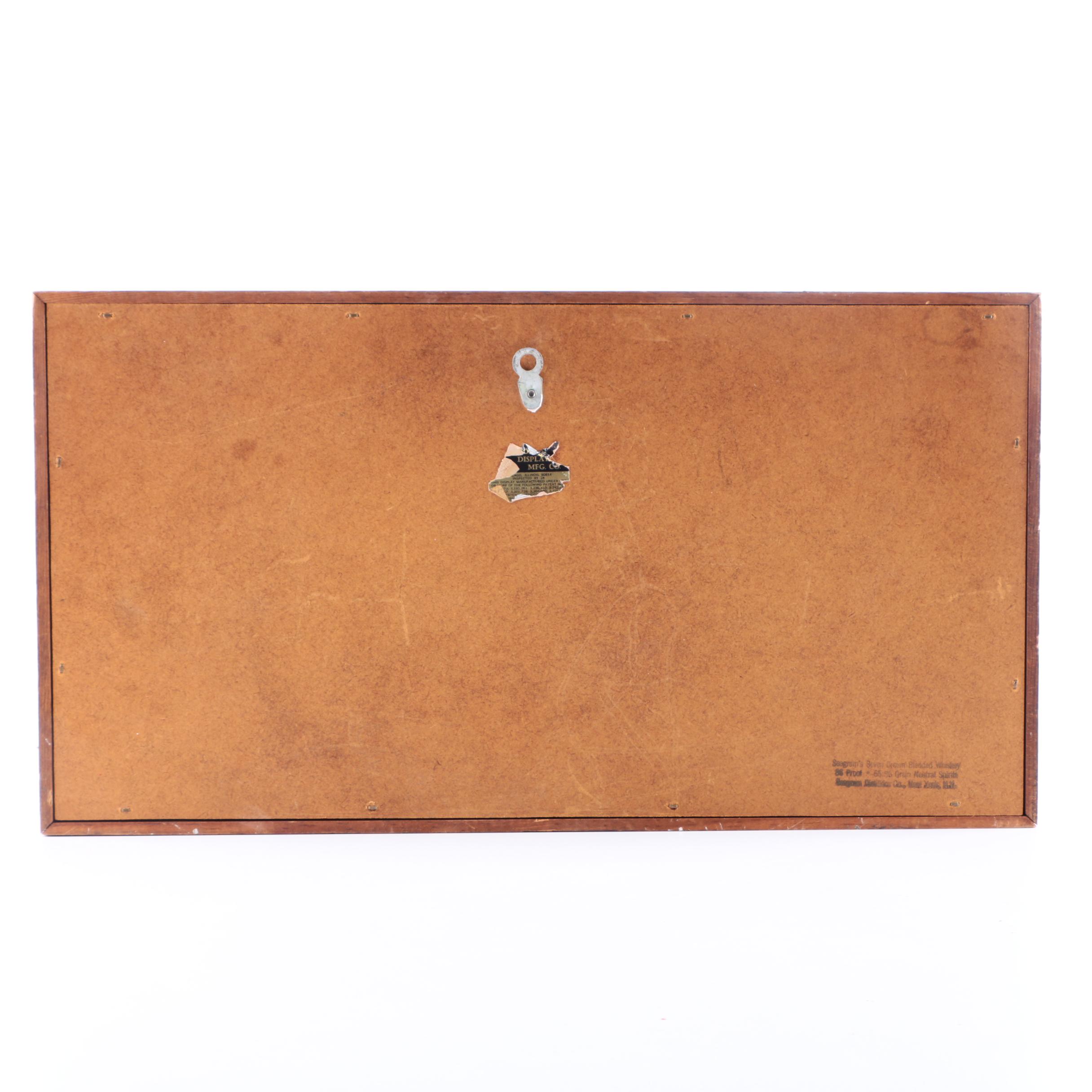 Seagram "Seven Crown Whiskey" Faux Flintlock Advertising Shadow Box