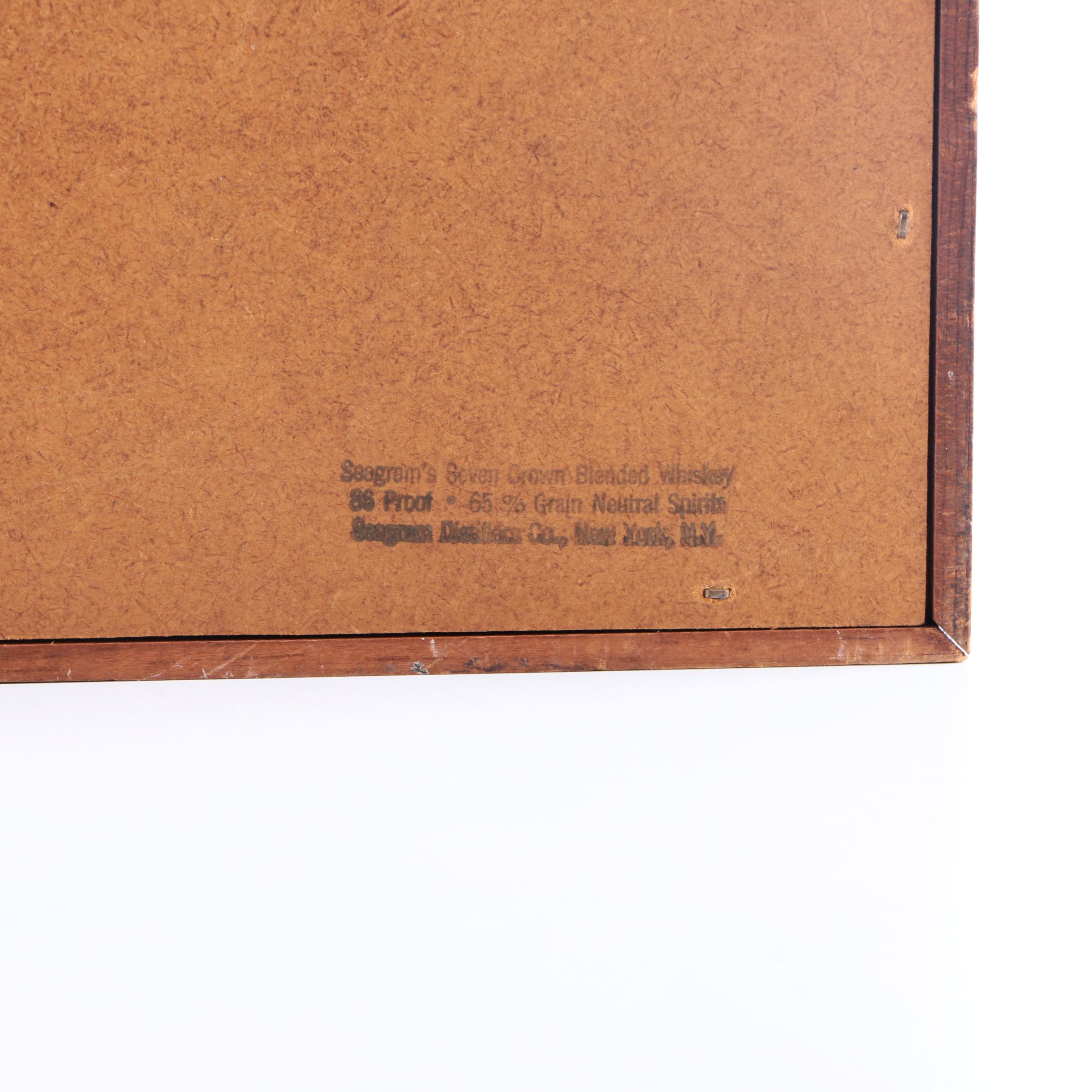 Seagram "Seven Crown Whiskey" Faux Flintlock Advertising Shadow Box