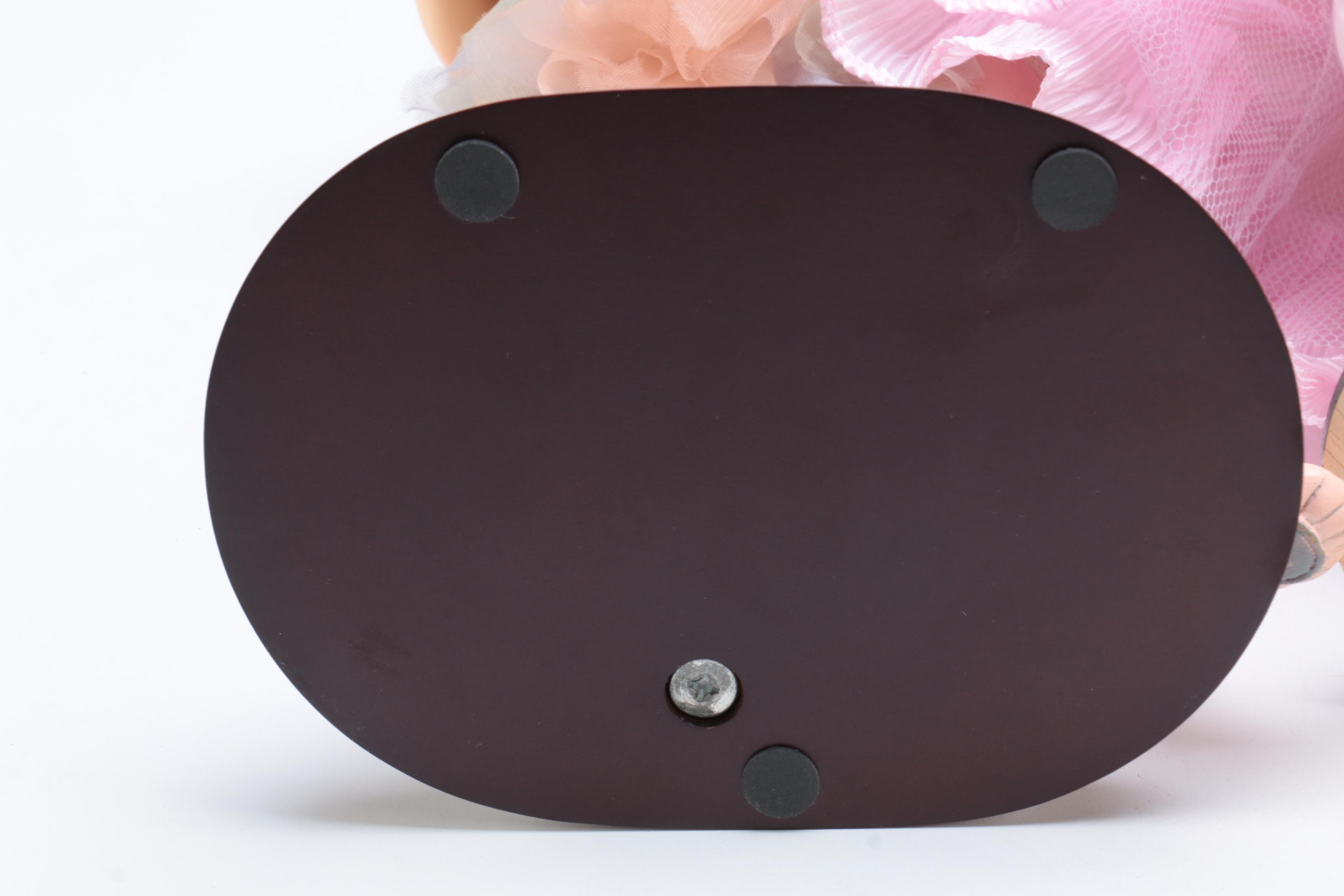 Five Dancer Dolls Including Music Stand and Lamp