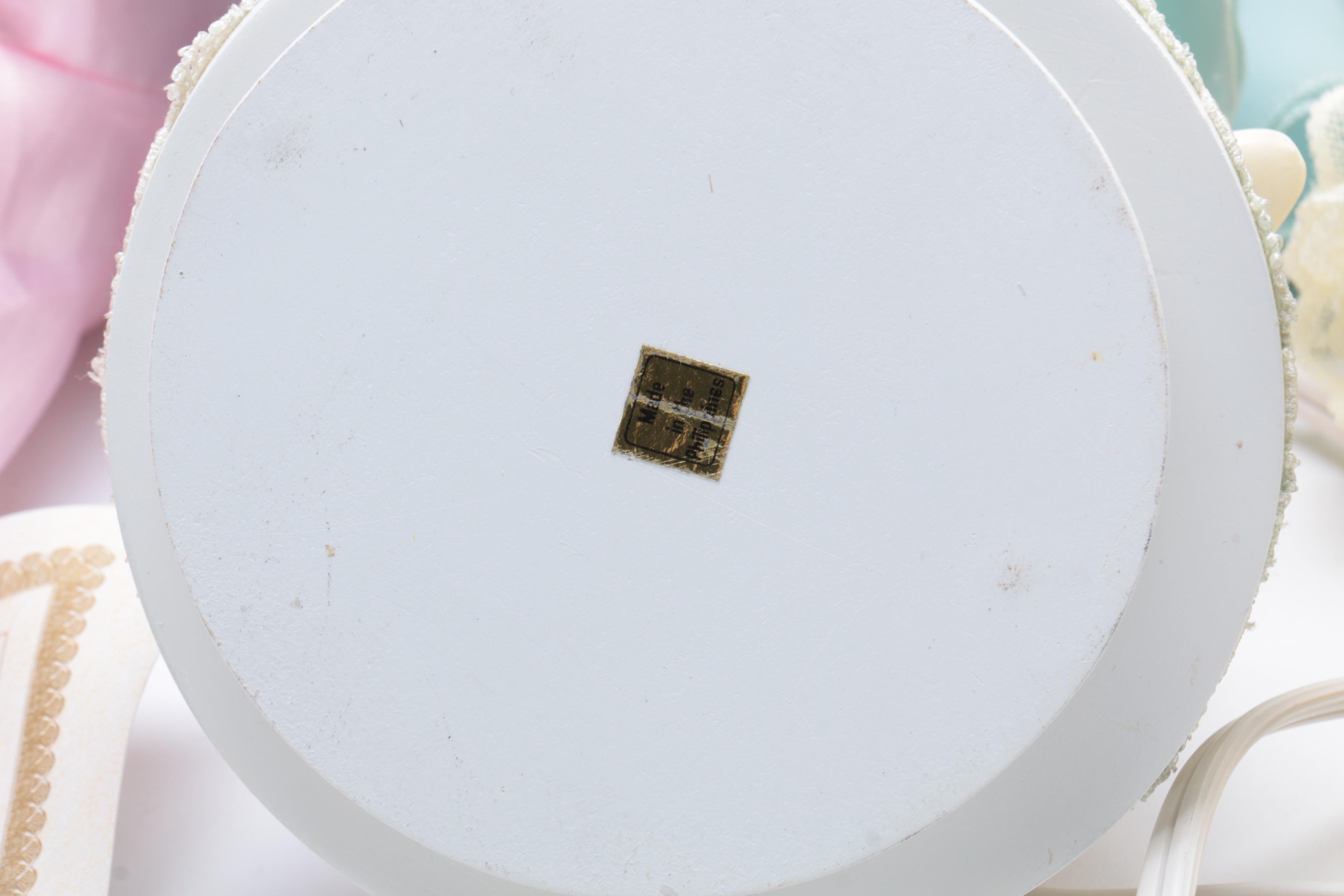 Five Dancer Dolls Including Music Stand and Lamp