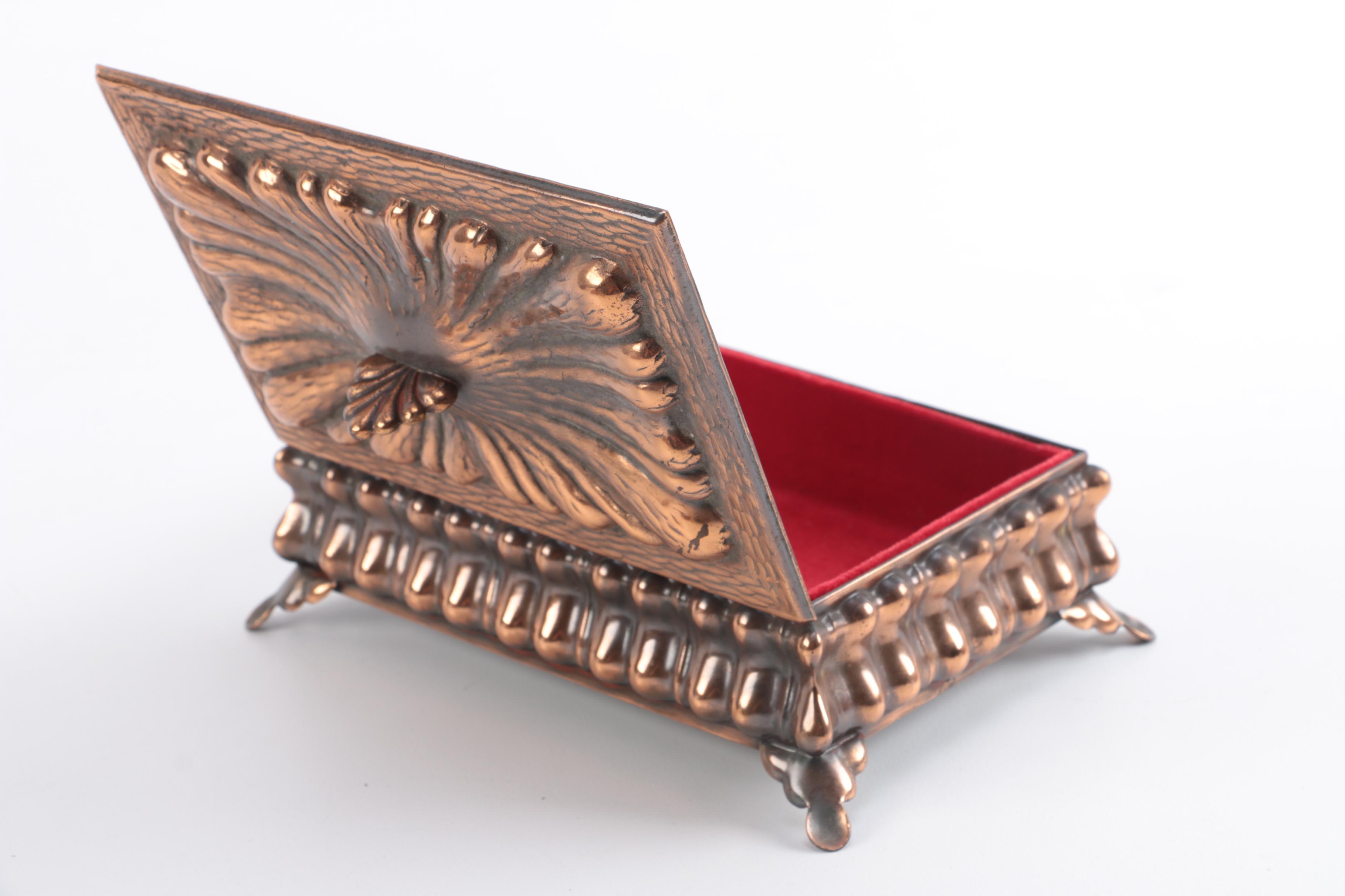 Wood, Brass and Glass Trinket Boxes