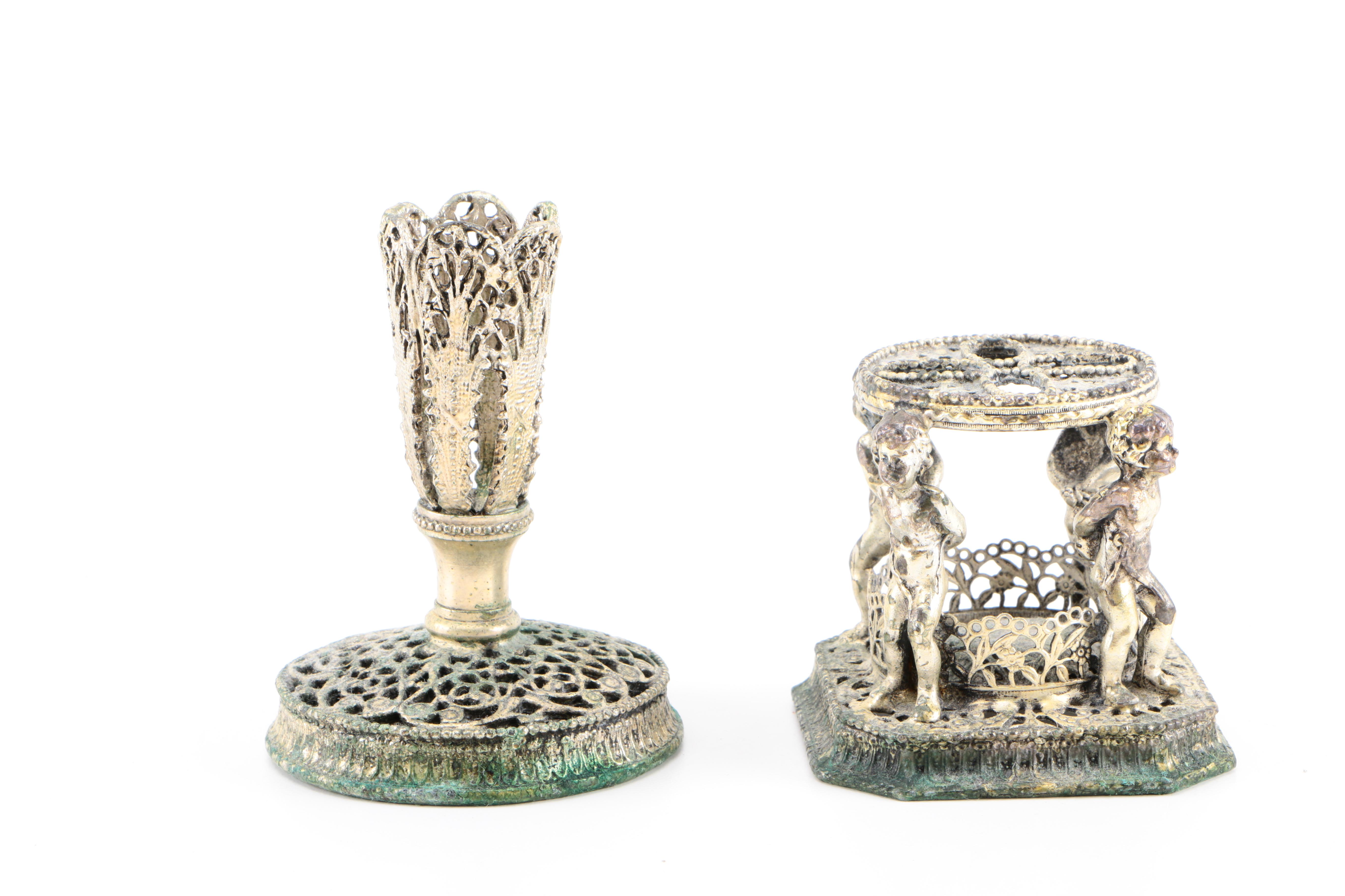 Collection of Vintage Silver Plated Vanity Decor