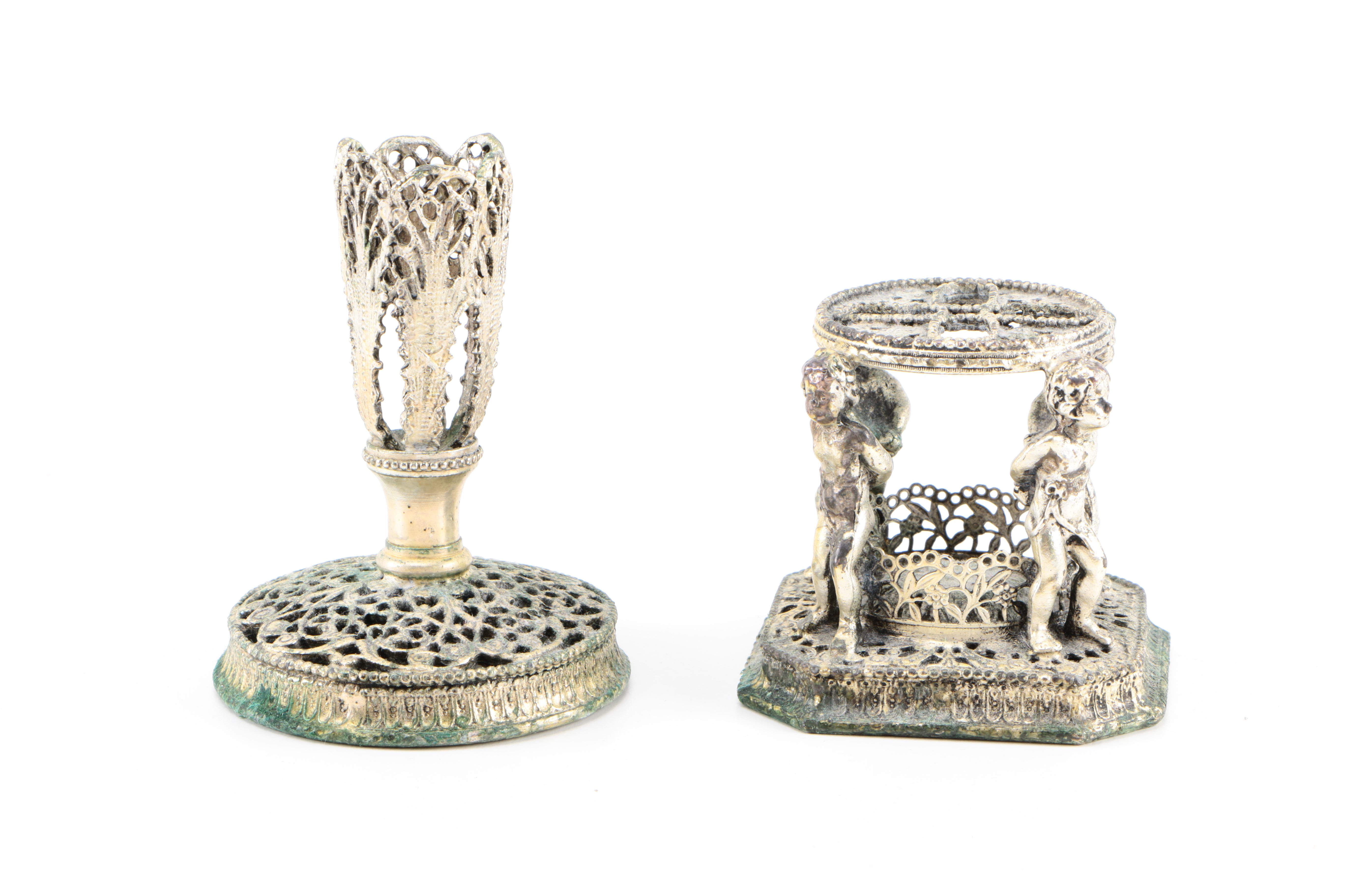 Collection of Vintage Silver Plated Vanity Decor